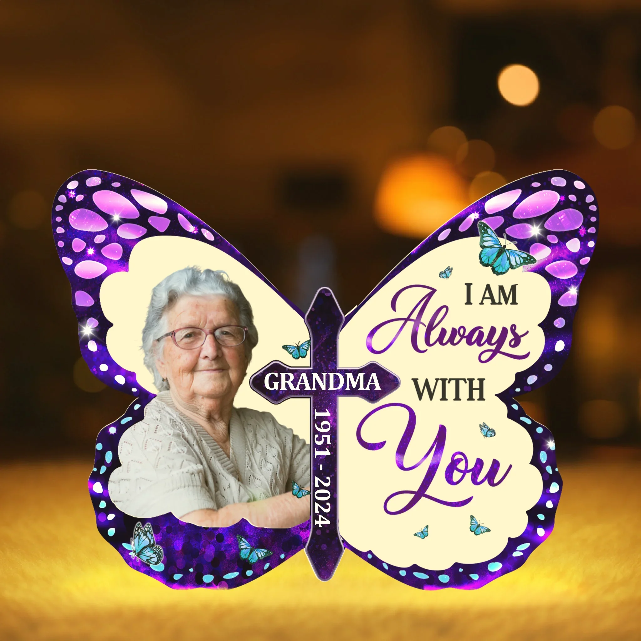 Custom Photo Shaped Light Box - Personalized Memorial Sympathy Gifts For Loss Of Mom, Dad - Forever Missed, Forever Loved - Robaser