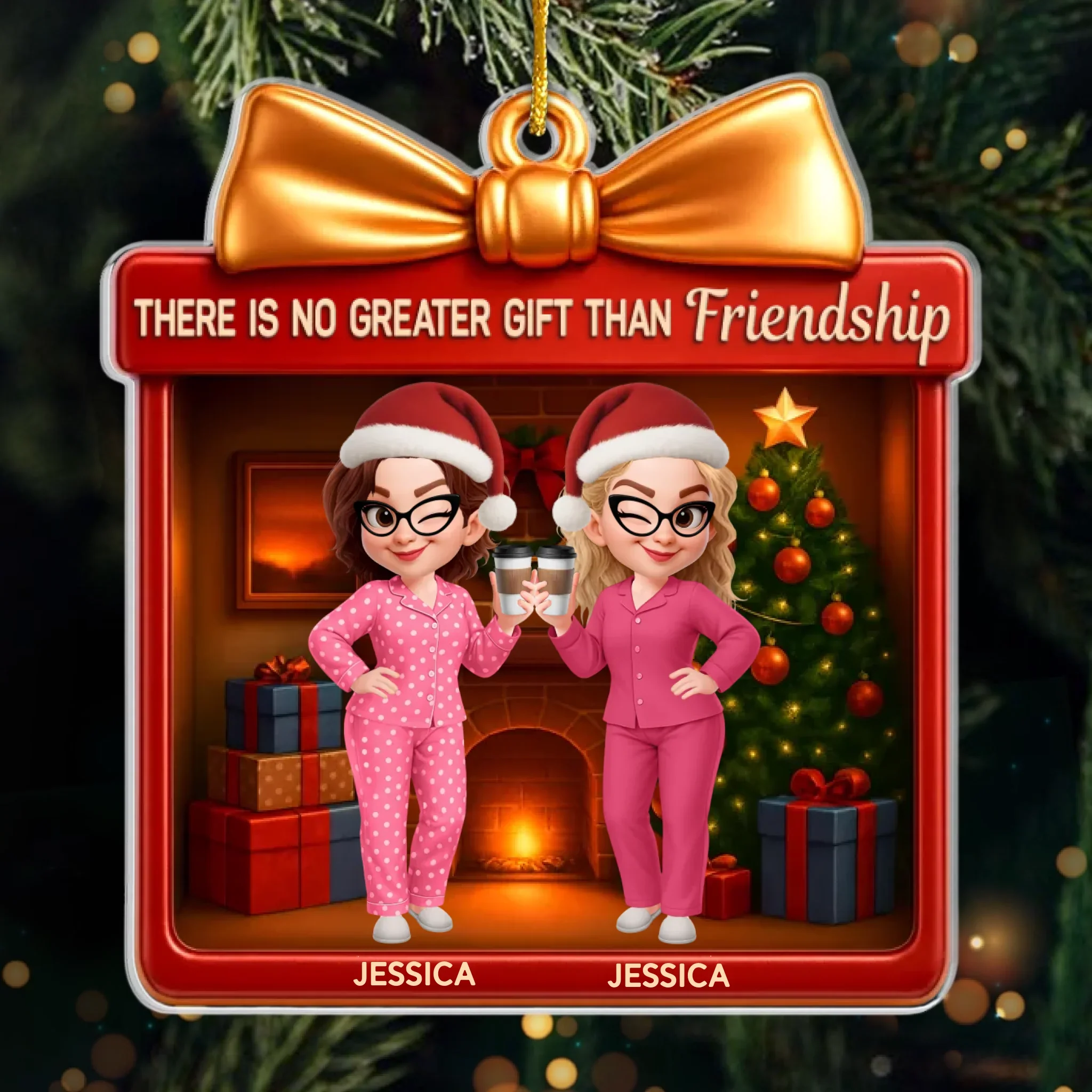 Custom Acrylic Ornament - Personalized Best Friend Christmas Birthday Gifts For Women, Besties, Sisters, BFF - Making Merry Memories Together - Robaser