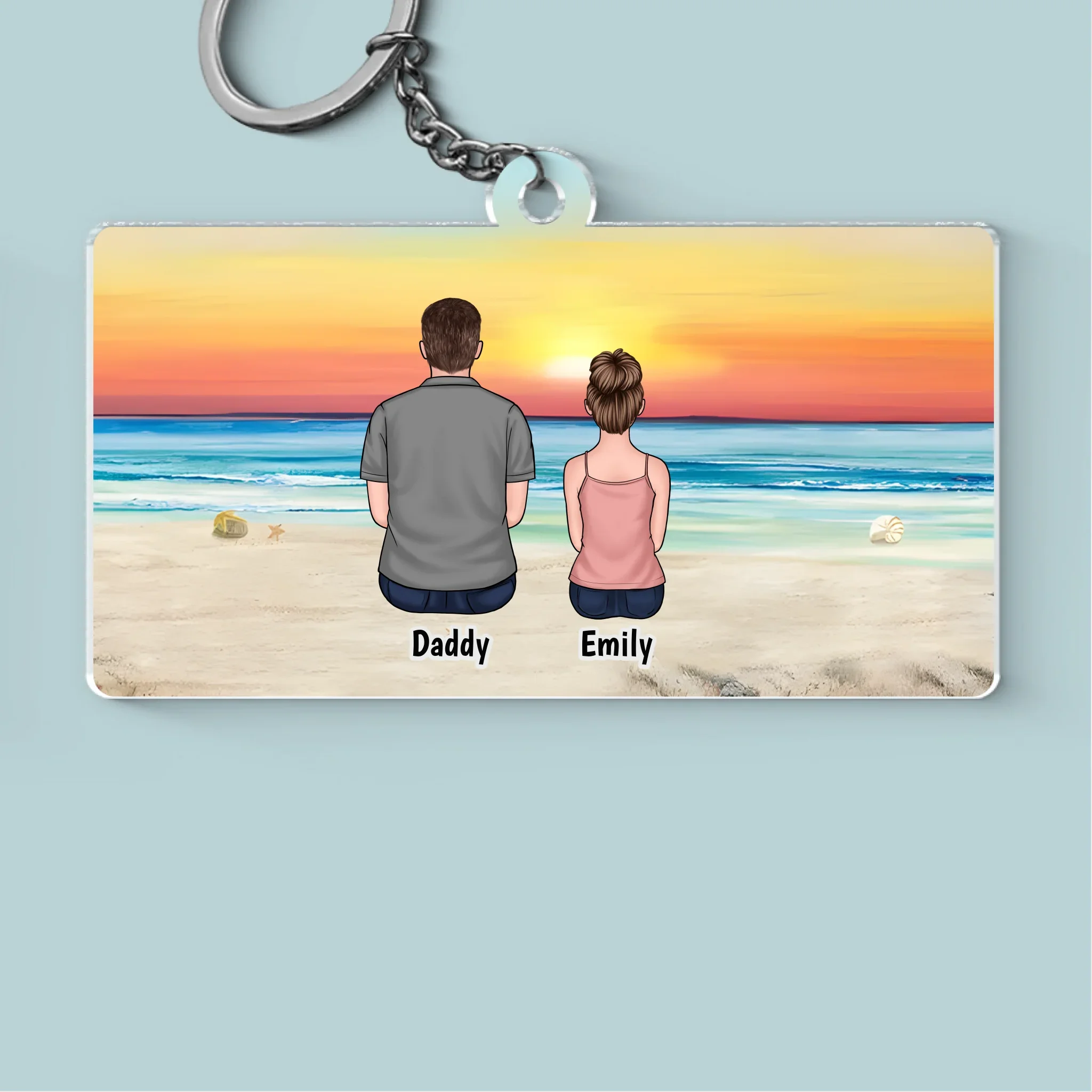 Guided By Your Love, Always - Family Personalized Custom Shaped Acrylic Keychain - Father's Day, Gift For Dad, Grandpa - Robaser