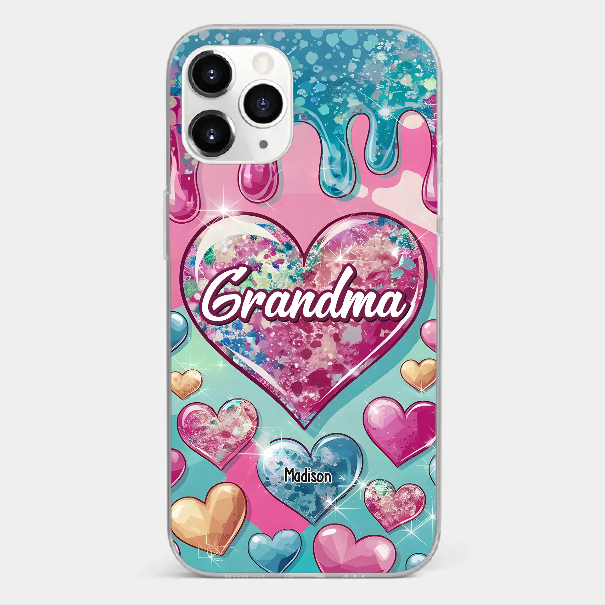 A Grandmother  s Heart Holds Forever Love - Family Personalized Custom 3D Inflated Effect Printed Clear Phone Case - Gift For Mom, Grandma - Robaser