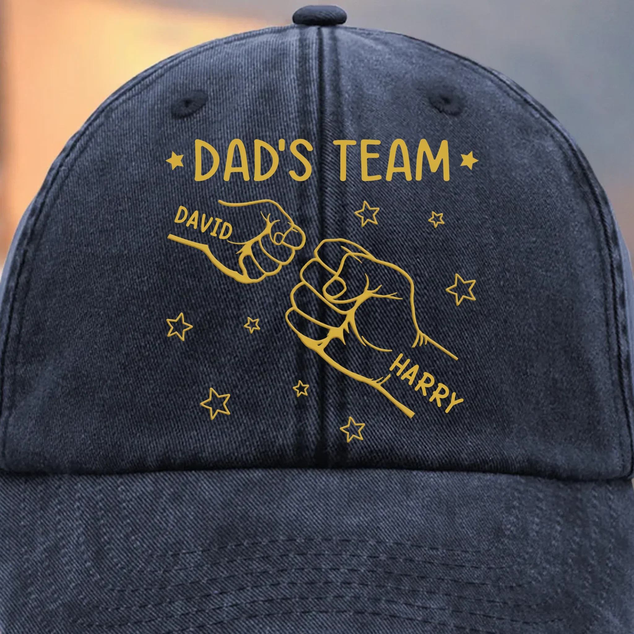 Custom Vintage Washed Denim Baseball Cap - Personalized Birthday Gifts For Dad, Grandpa - You Shape Our Little World - Robaser