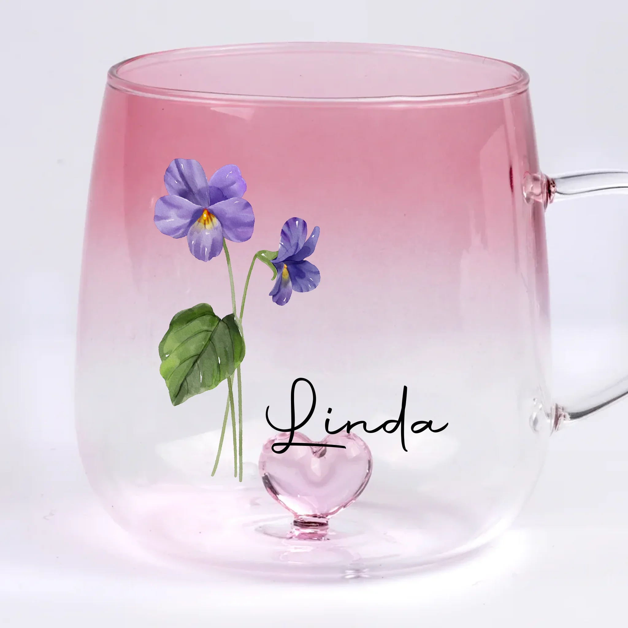 Bloom With Grace - Bestie Personalized Custom Gradient Glass Mug - Gift For Best Friends, BFF, Sisters - Robaser