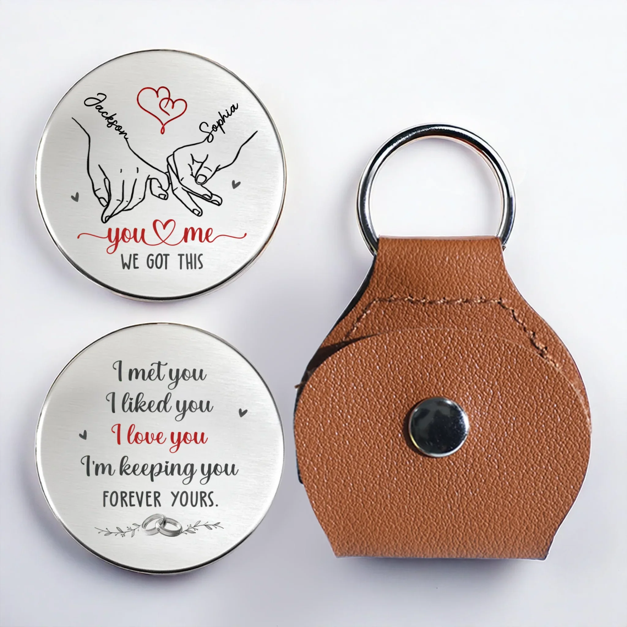 Custom Pocket Hug - Personalized Anniversary Wedding Gifts For Husband And Wife, Him And Her - Together In Every Moment - Robaser