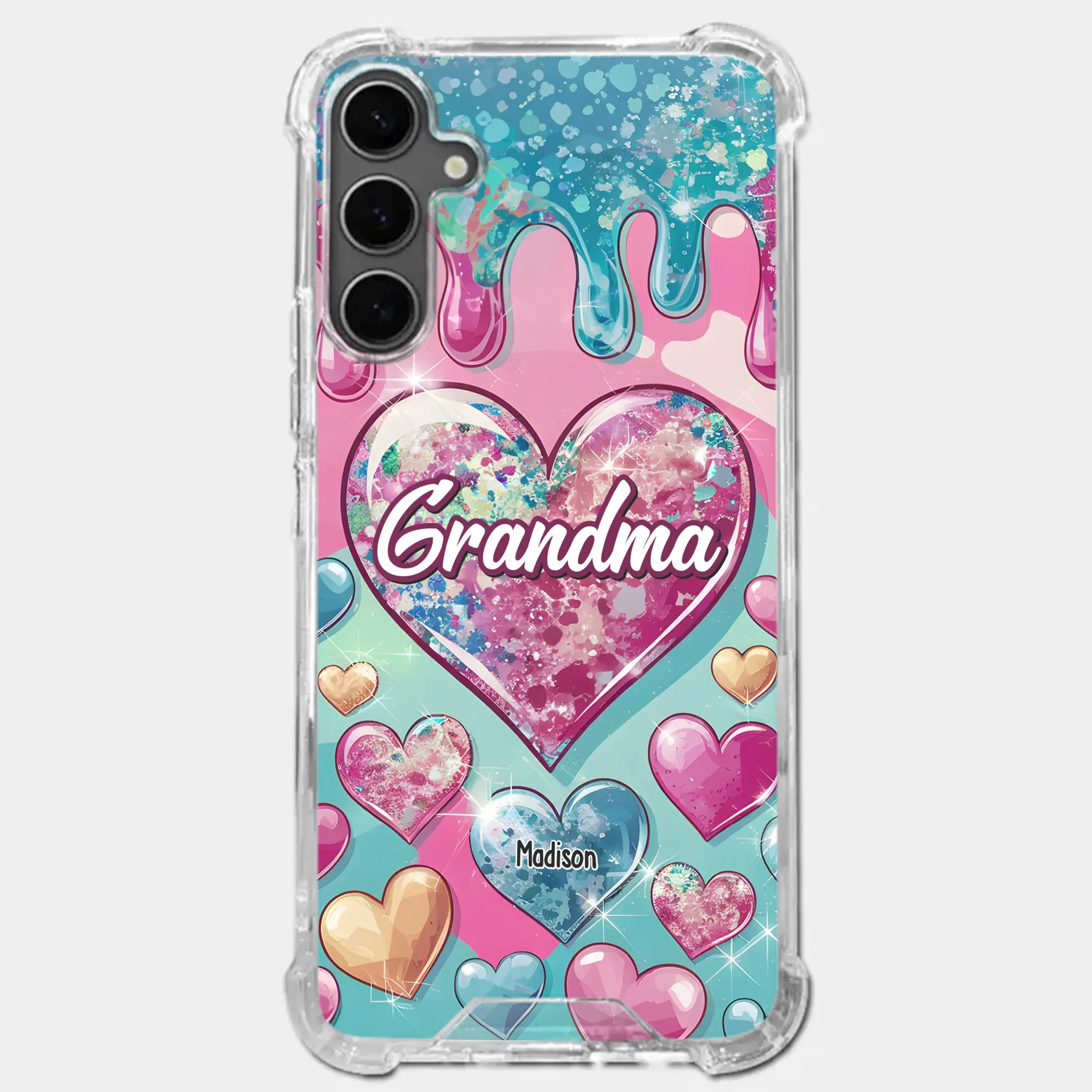 A Grandmother  s Heart Holds Forever Love - Family Personalized Custom 3D Inflated Effect Printed Clear Phone Case - Gift For Mom, Grandma - Robaser