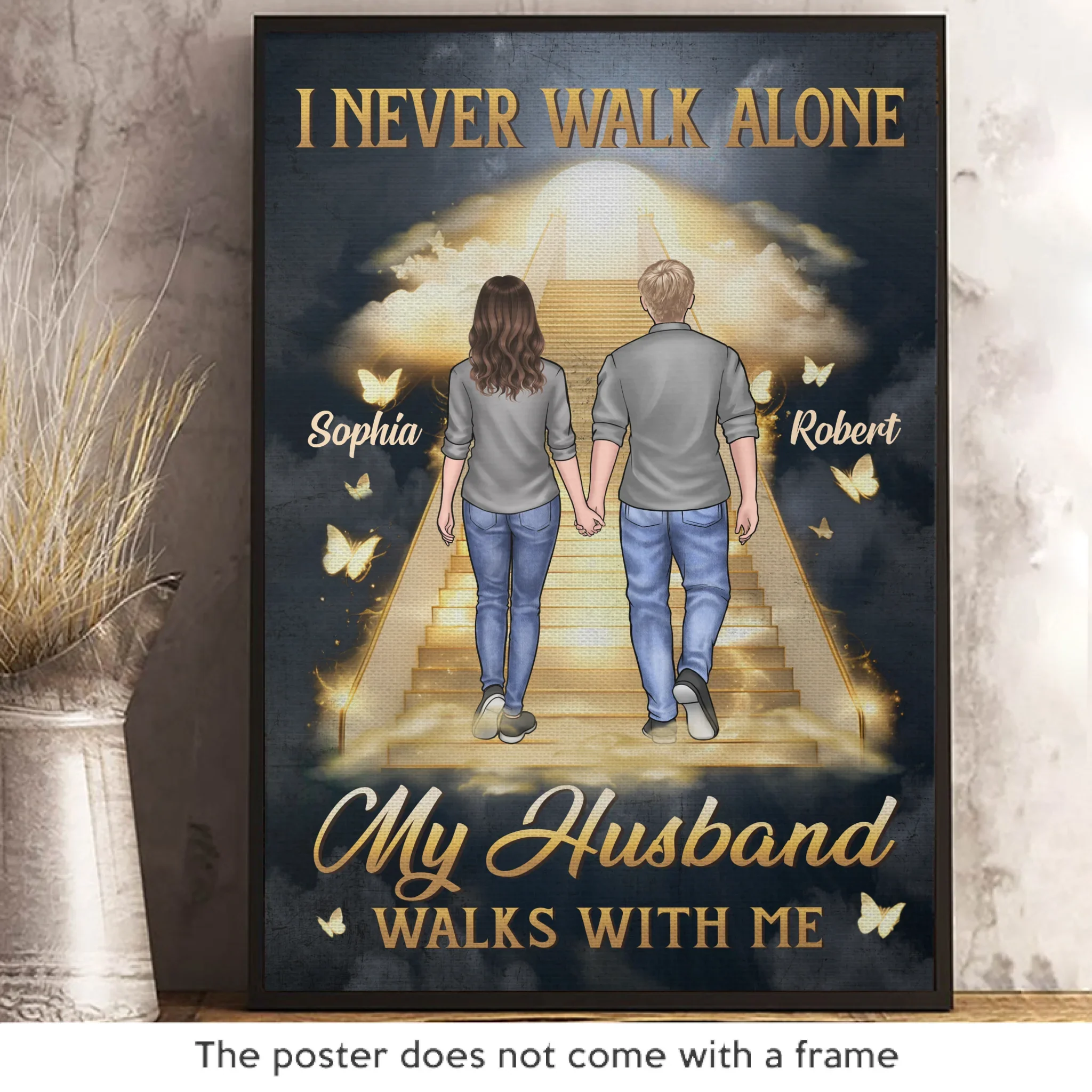 In Every Sunset, I Feel You - Memorial Personalized Custom Vertical Poster - Father's Day, Sympathy Gift For Couple, Husband Wife, Family Members - Robaser