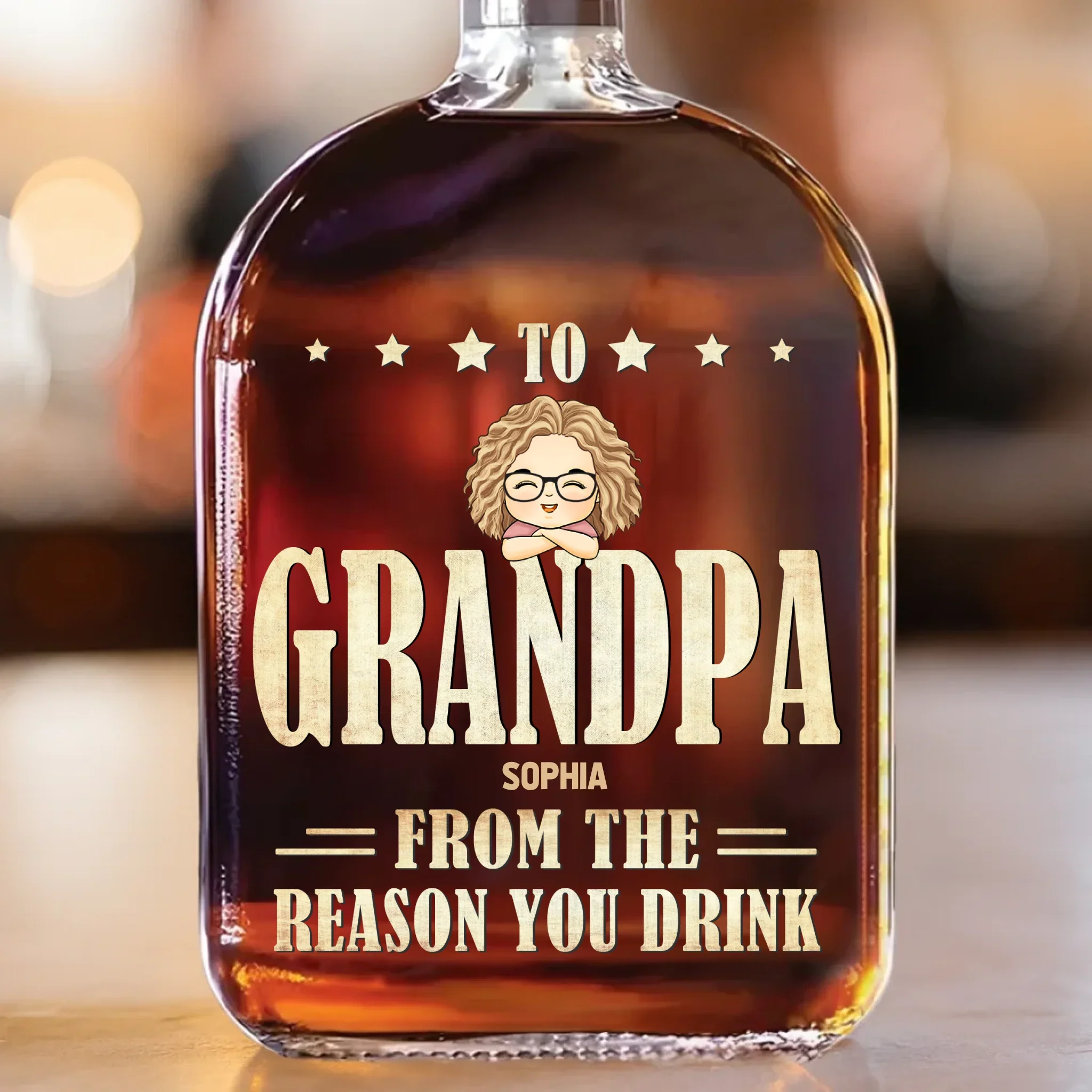From The Reasons You Drink - Family Personalized Custom Whiskey Bottle - Father's Day, Gift For Dad, Grandpa - Robaser