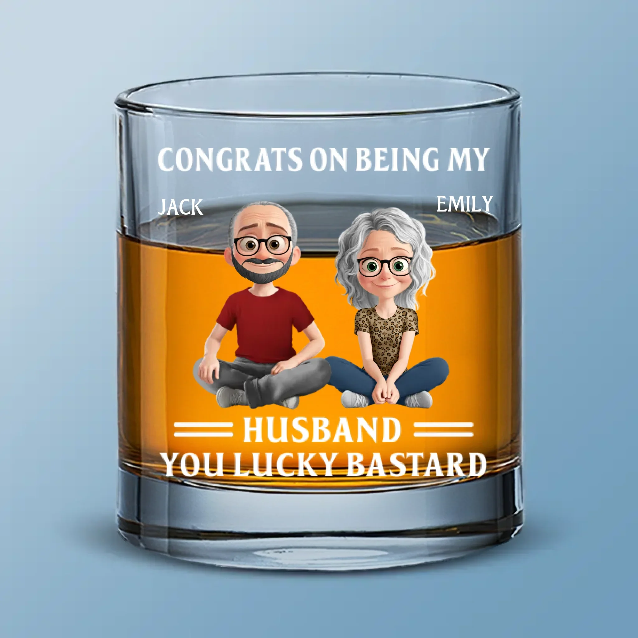 Custom Whiskey Glass - Personalized Anniversary Wedding Gifts For Husband And Wife, Him And Her - Our Forever Journey - Robaser
