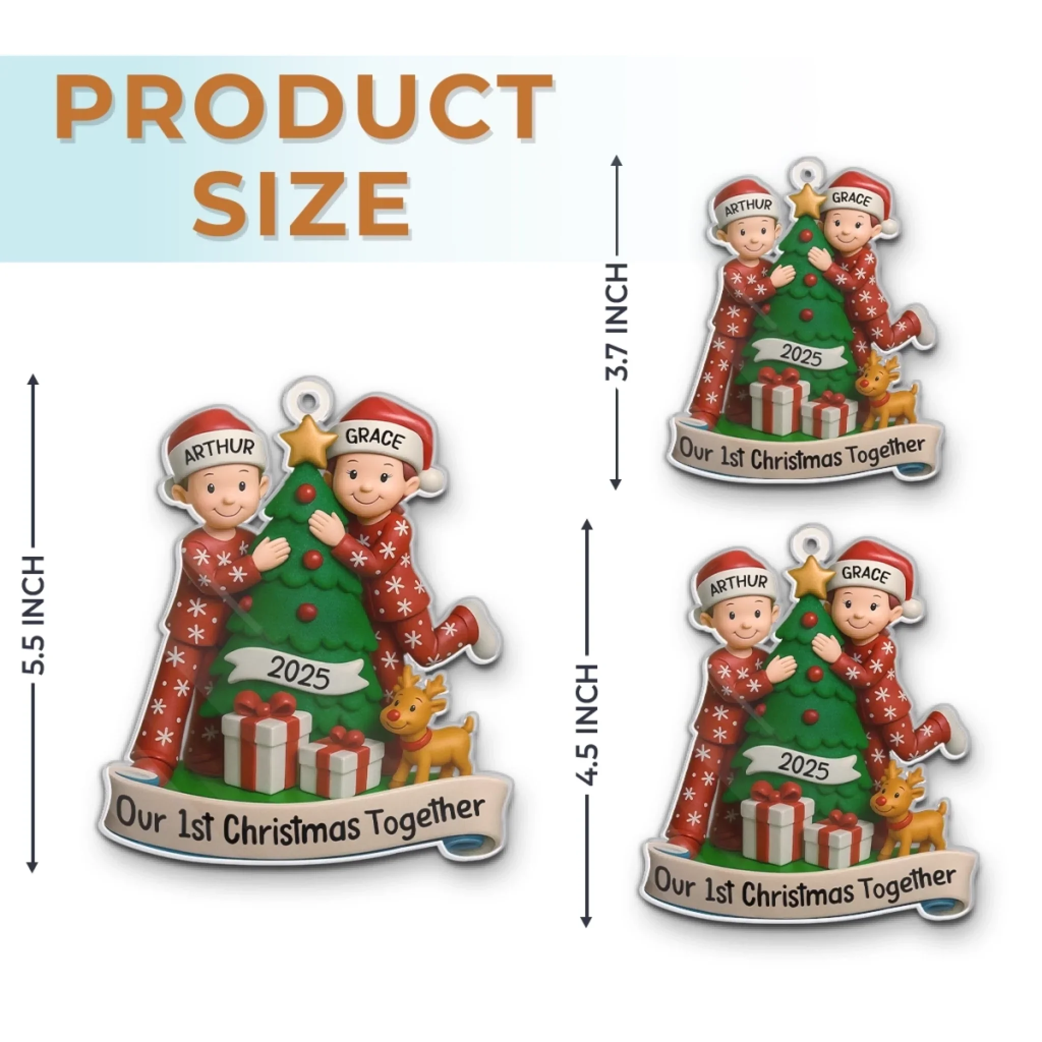 Custom Acrylic Ornament - Personalized Anniversary Christmas Wedding Gifts For Husband And Wife, Him And Her - The Best Present Is Being With You - Robaser