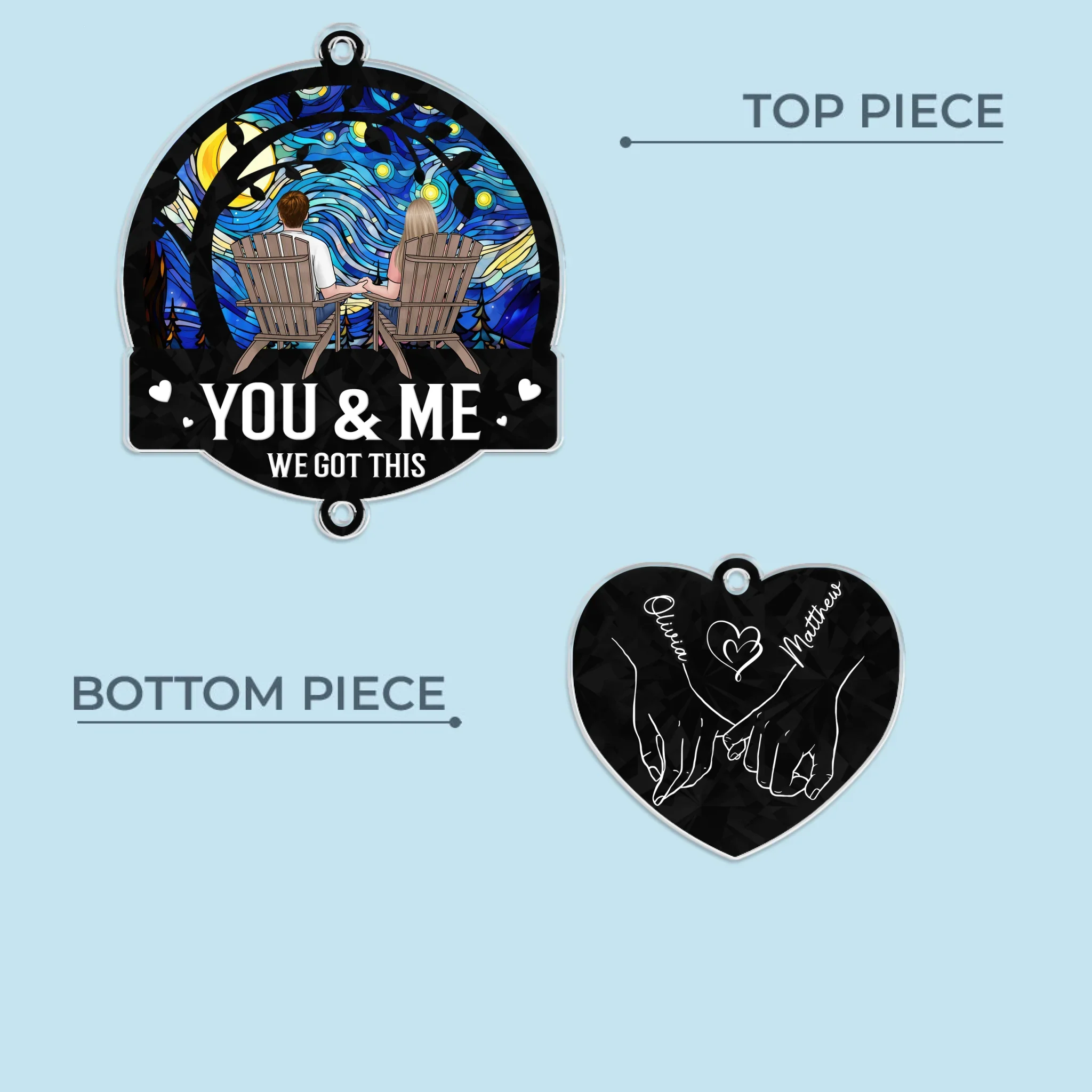 Custom Wind Chime With Acrylic Charms - Personalized Anniversary Wedding Gifts For Husband And Wife, Him And Her - Forever Your Plus One - Robaser