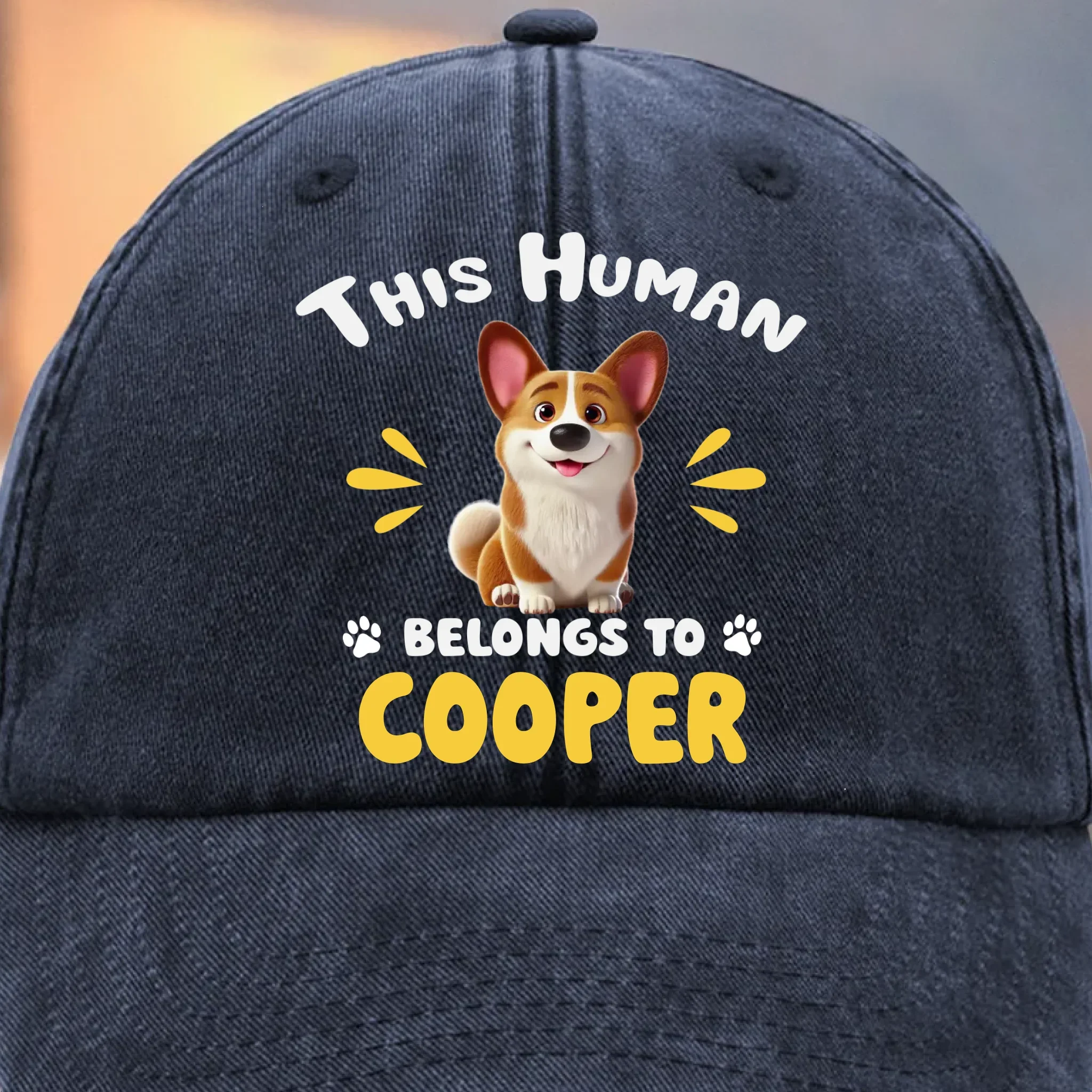 Custom Vintage Washed Denim Baseball Cap - Personalized Birthday Gifts For Dog Cat Lovers, Dog Dad And Mom, Cat Owners - Living The Fur Way - Robaser