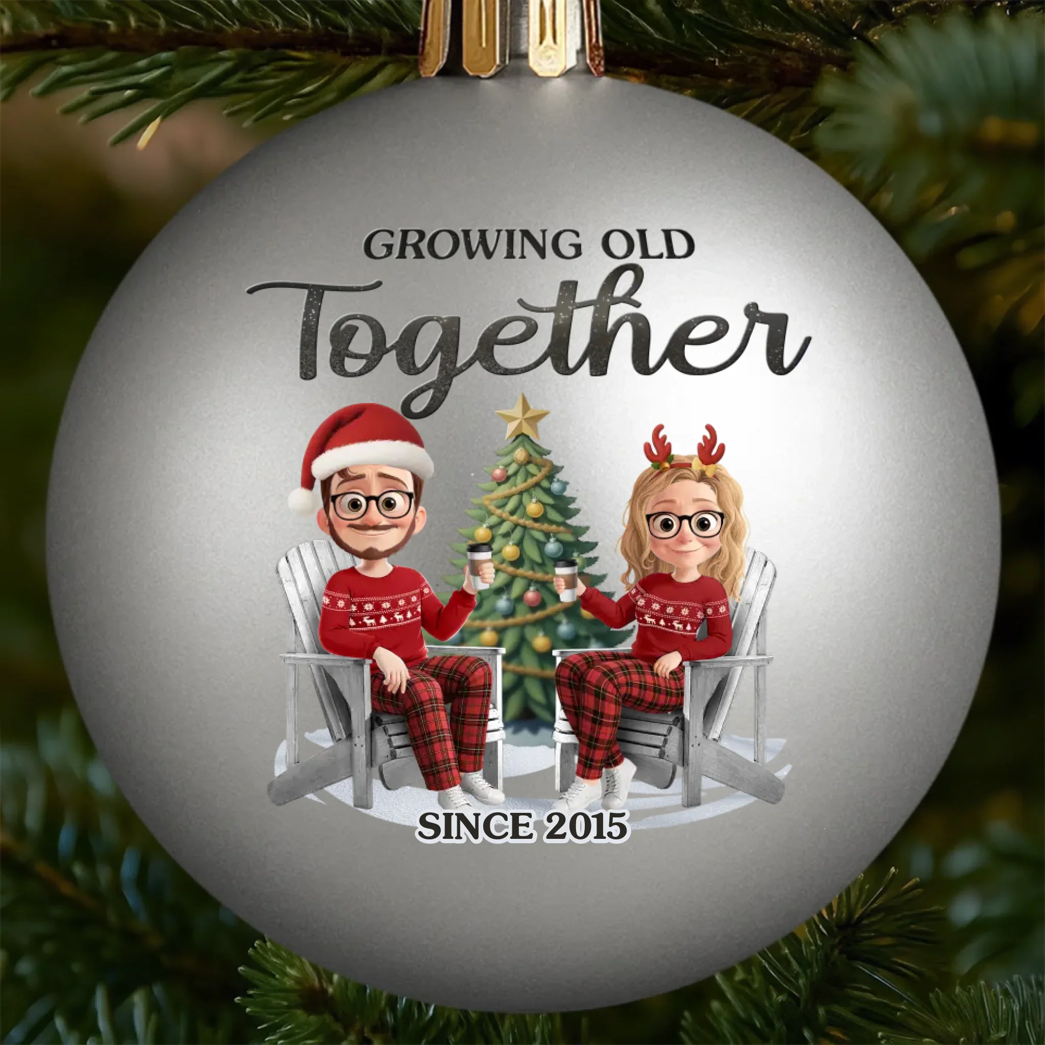 Custom Colored Ball Ornament - Personalized Anniversary Christmas Wedding Gifts For Husband And Wife, Him And Her - Always & Forever Us - Robaser