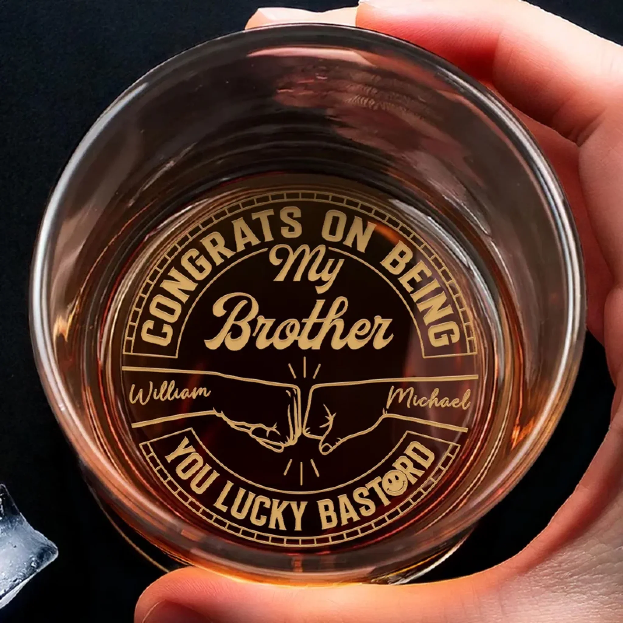 The Best Place To Be Is In The Hands Of Family - Family Personalized Custom Whiskey Glass - New Arrival, Gift For Family Members AMZ - Robaser