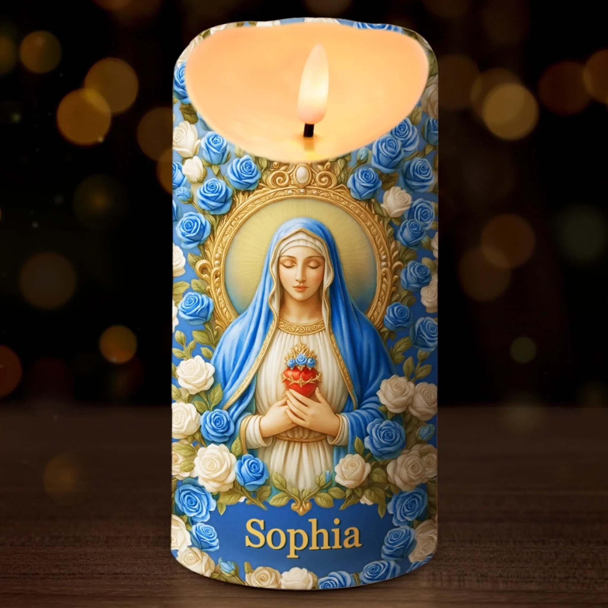 Custom 3D Inflated Effect Printed LED Candle - Personalized Christian Gifts For Women, Men, All Believers, Jesus Lovers - Guided By Grace And Love - Robaser