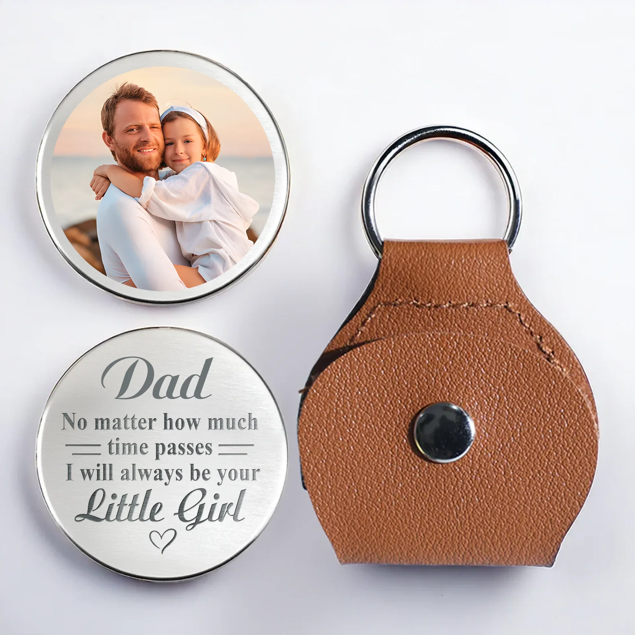 Custom Photo One Hero One Dad - Family Personalized Custom Pocket Hug - Father's Day, Gift For Dad, Grandpa, Son, Daughter, Grandson, Granddaughter - Robaser
