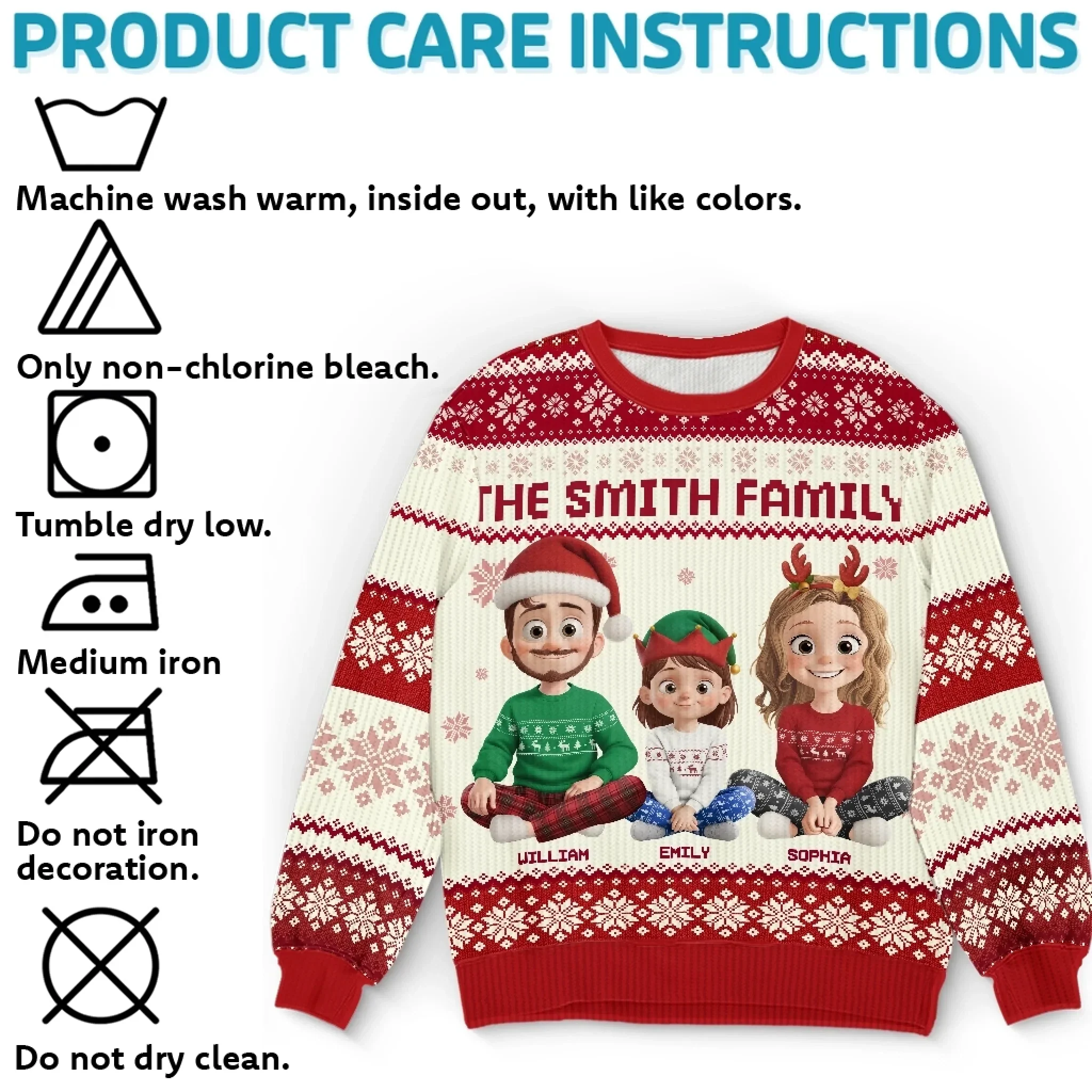 Custom Unisex Ugly Sweatshirt - Personalized  Christmas Birthday Gifts For Family, Dog Cat Lovers - Santa  s Favorite Family - Robaser