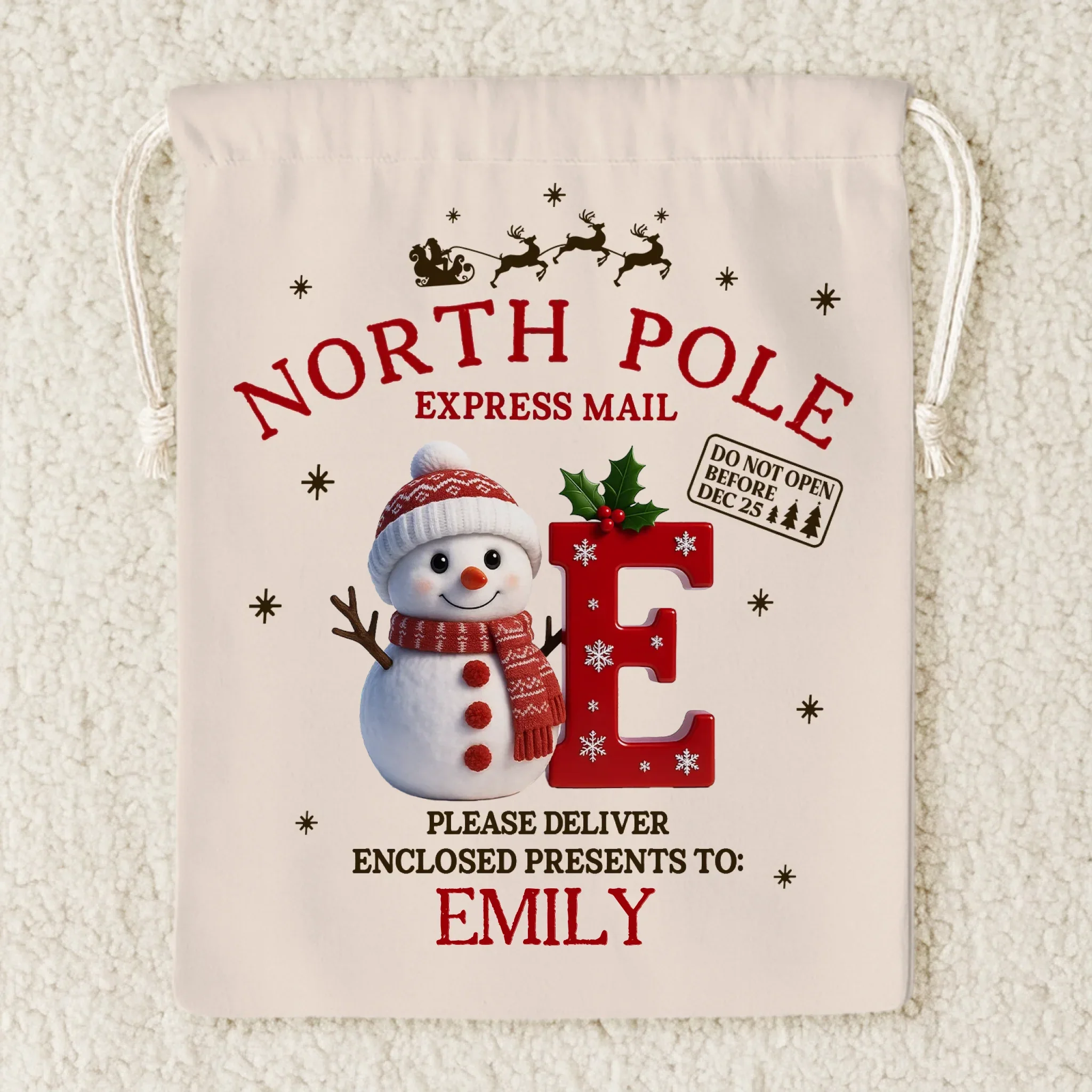 Custom Snowman Favor Bag - Personalized Christmas Birthday Gifts For Kids - Little Hands Big Christmas Dreams - Robaser