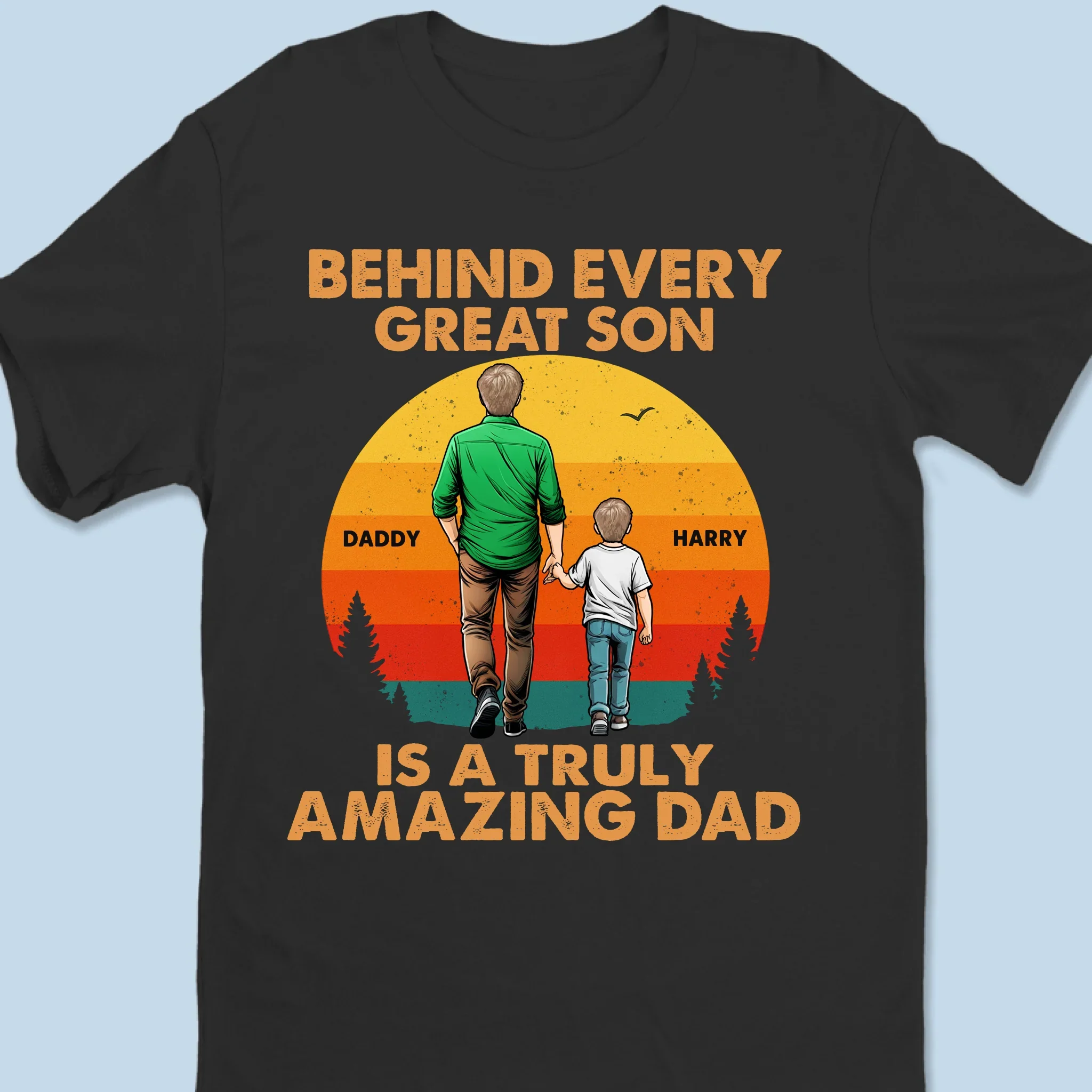 Dad And Son Strong Bond - Family Personalized Custom Unisex T-shirt, Premium T-shirt, Hoodie - Father's Day, Gift For Dad, Grandpa - Robaser