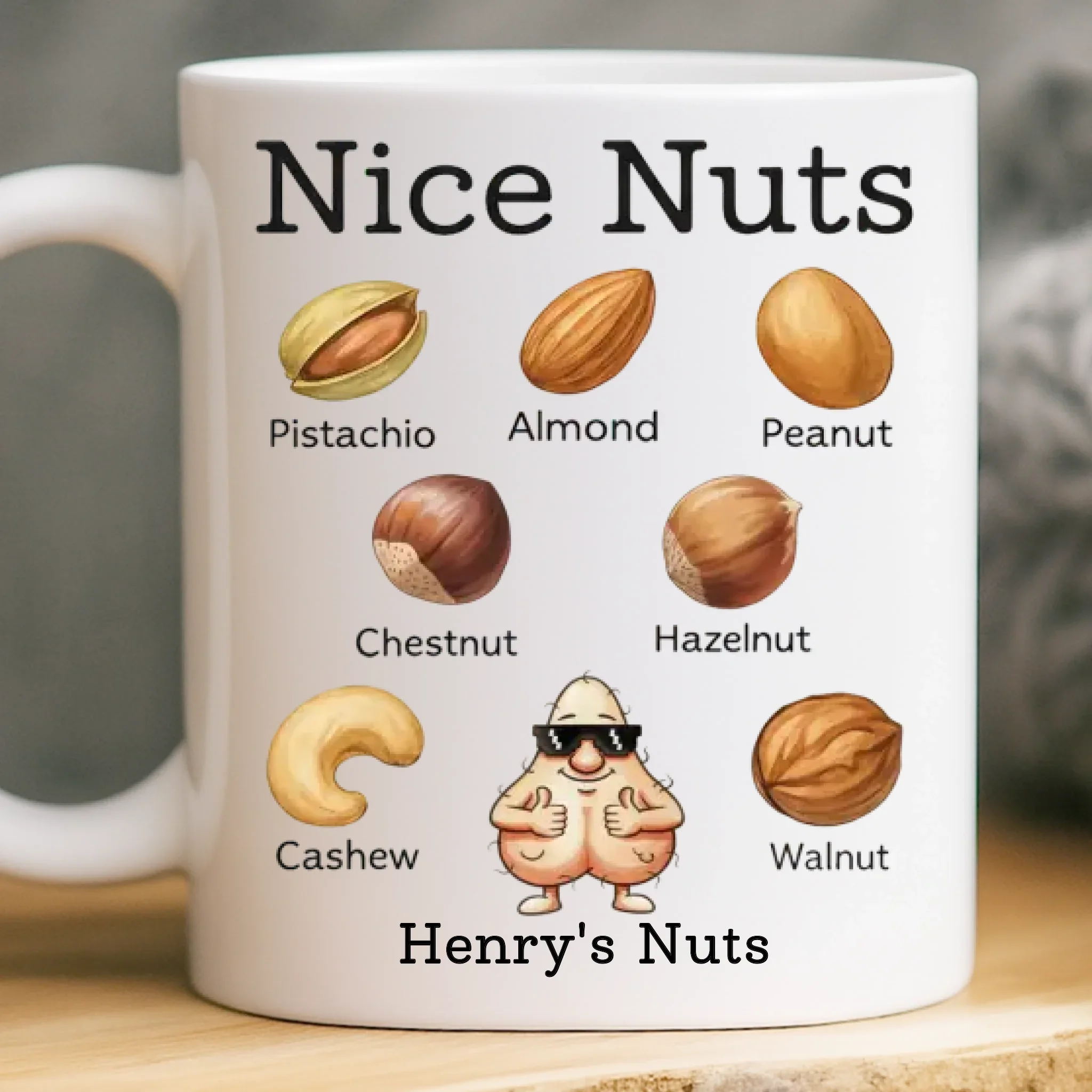 Custom Mug - Personalized Christmas Birthday Gifts For Husband, Coworkers, Friends - A Classy Nut Collection - Robaser