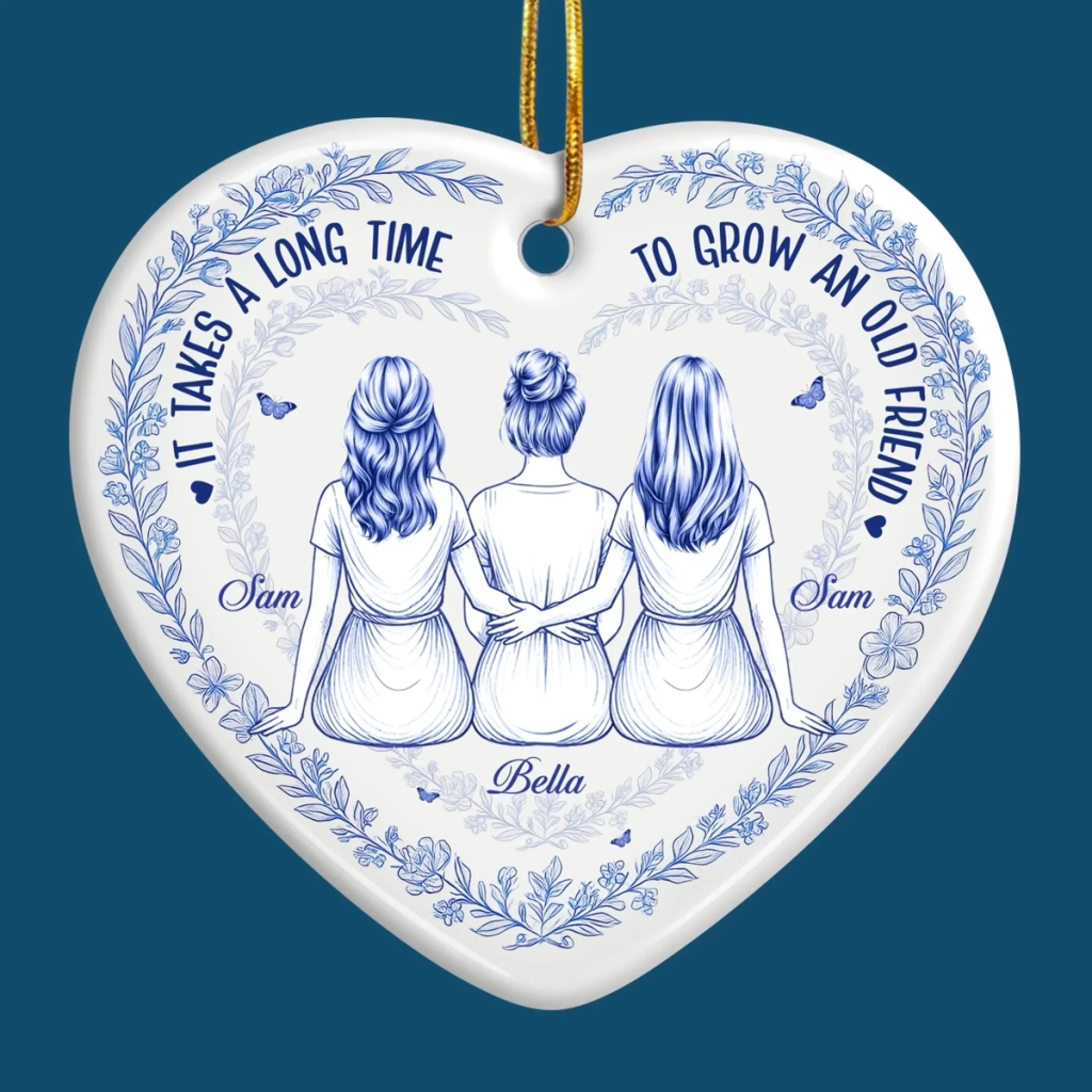 Custom Ceramic Ornament - Personalized Best Friend Christmas Birthday Gifts For Women, Besties, Sisters, BFF - Very Very Old Friends - Robaser