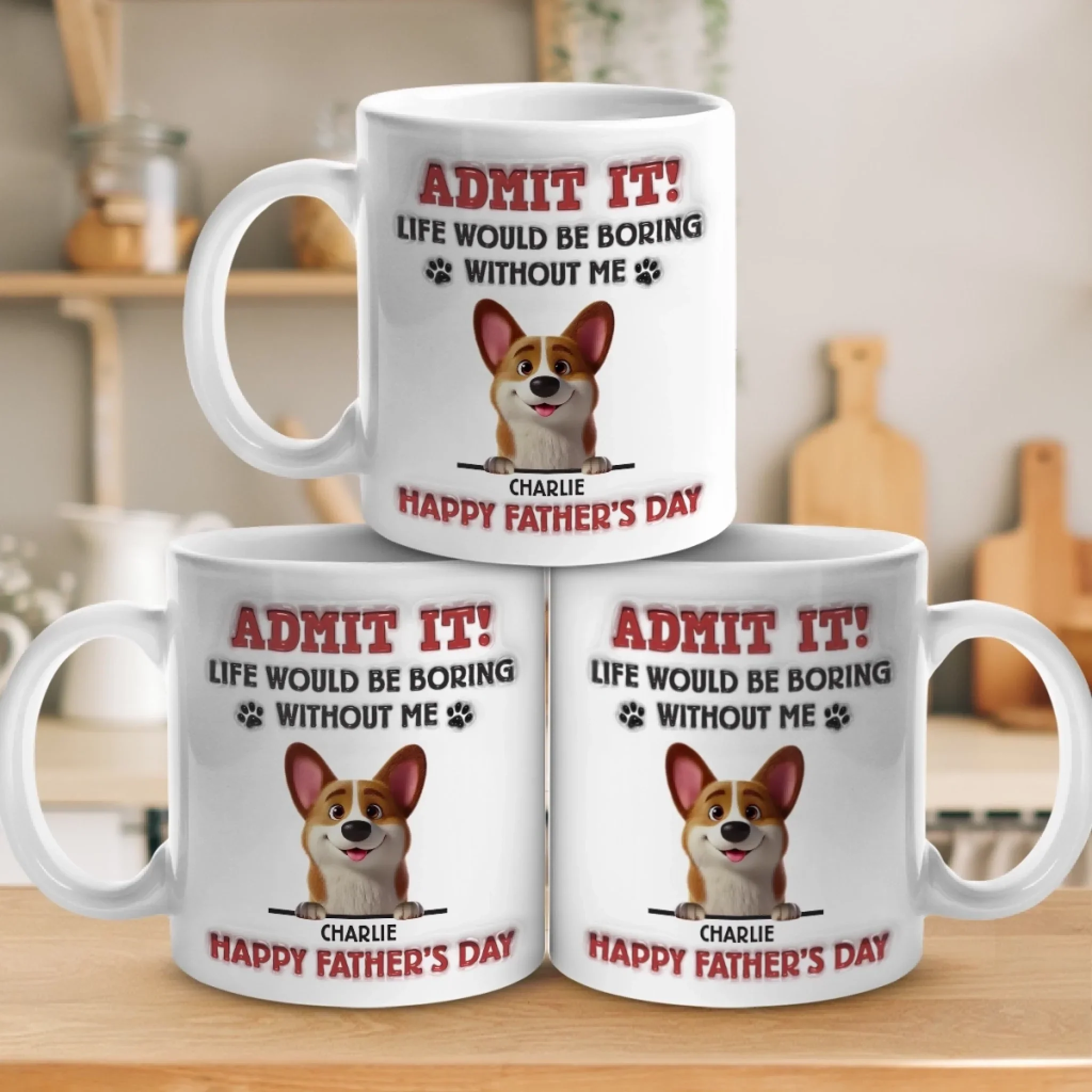 I  m The Reason You Smile Daily - Dog Personalized Custom 3D Inflated Effect Printed Mug - Father's Day,  Gift For Dad, Pet Owners, Pet Lovers - Robaser