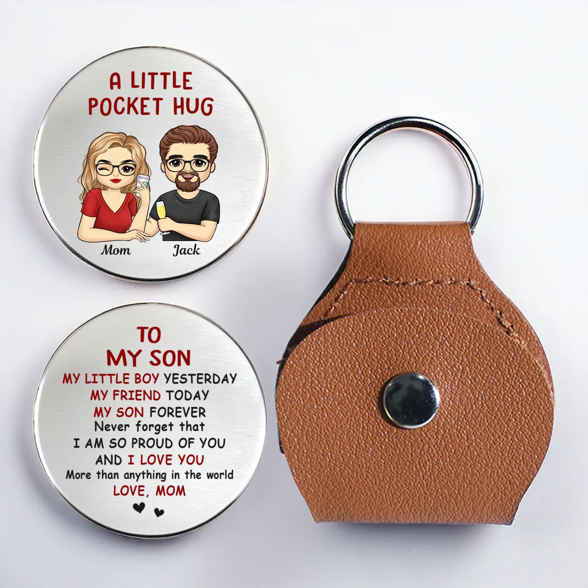 Custom Pocket Hug - Personalized Birthday Gifts For Mom, Son, Daughter - Hug You In Spirit - Robaser
