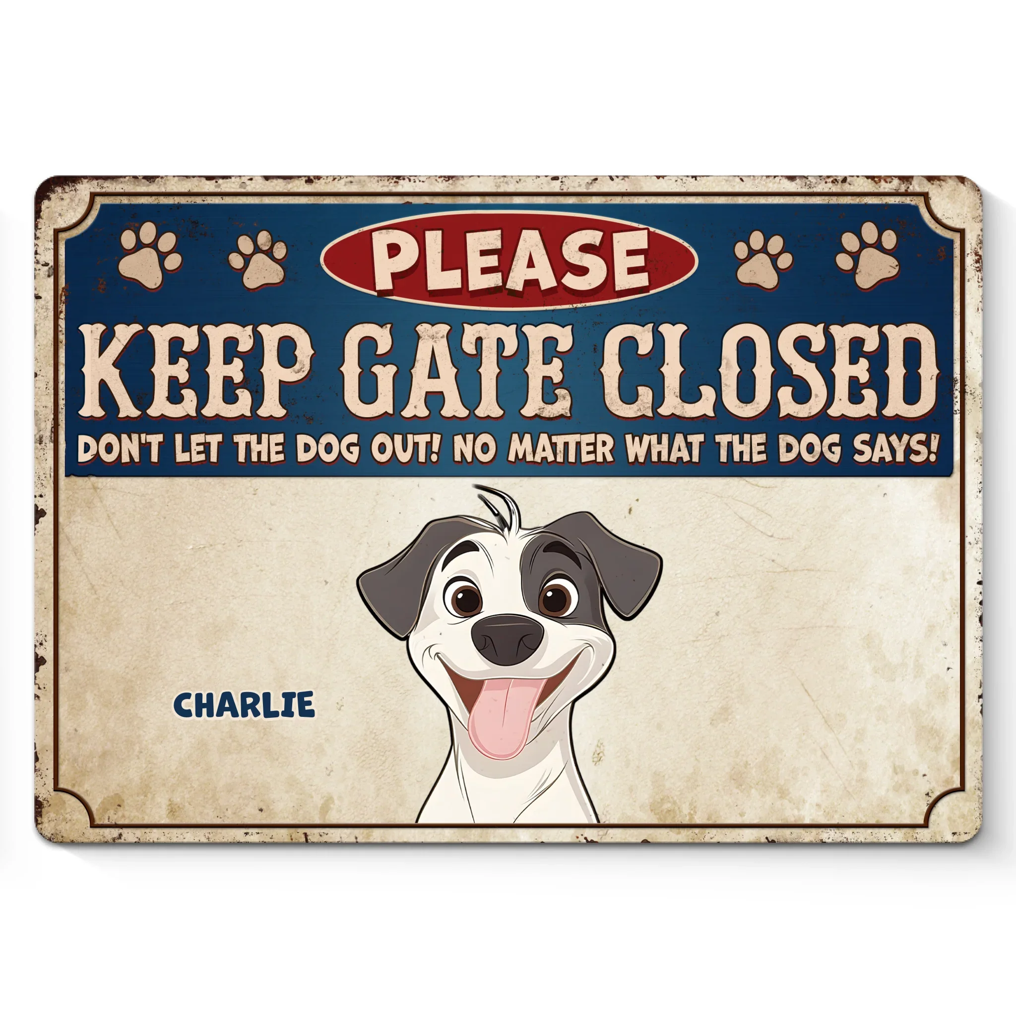 Escape Artists At Work - Dog Personalized Custom Home Decor Metal Sign - Father's Day, House Warming Gift For Pet Owners, Pet Lovers - Robaser