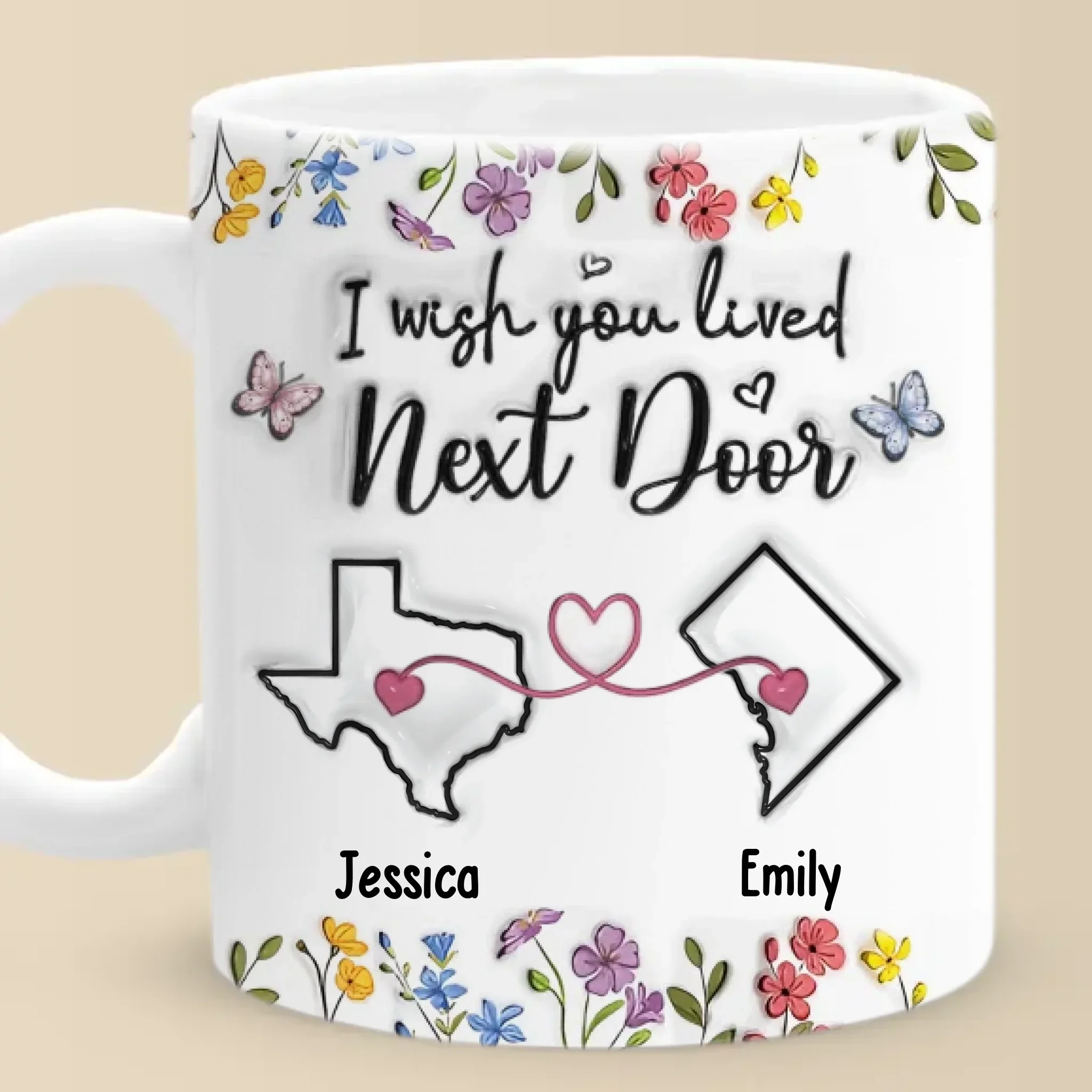 Real Friendship Transcends Time And Space - Bestie Personalized Custom 3D Inflated Effect Printed Mug - New Arrival, Gift For Best Friends, BFF, Sisters AMZ - Robaser