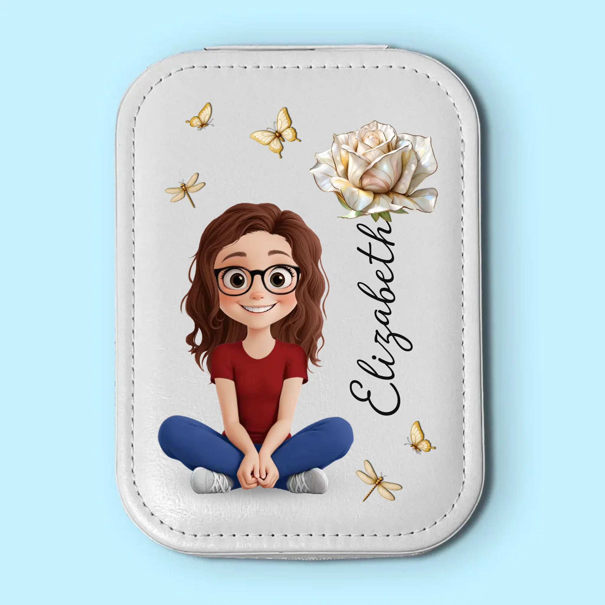 Custom Jewelry Box LED Makeup - Personalized Birthday Gifts For Besties, Sisters, BFF, Family, Yourself - Shining Bright In My Own Way - Robaser