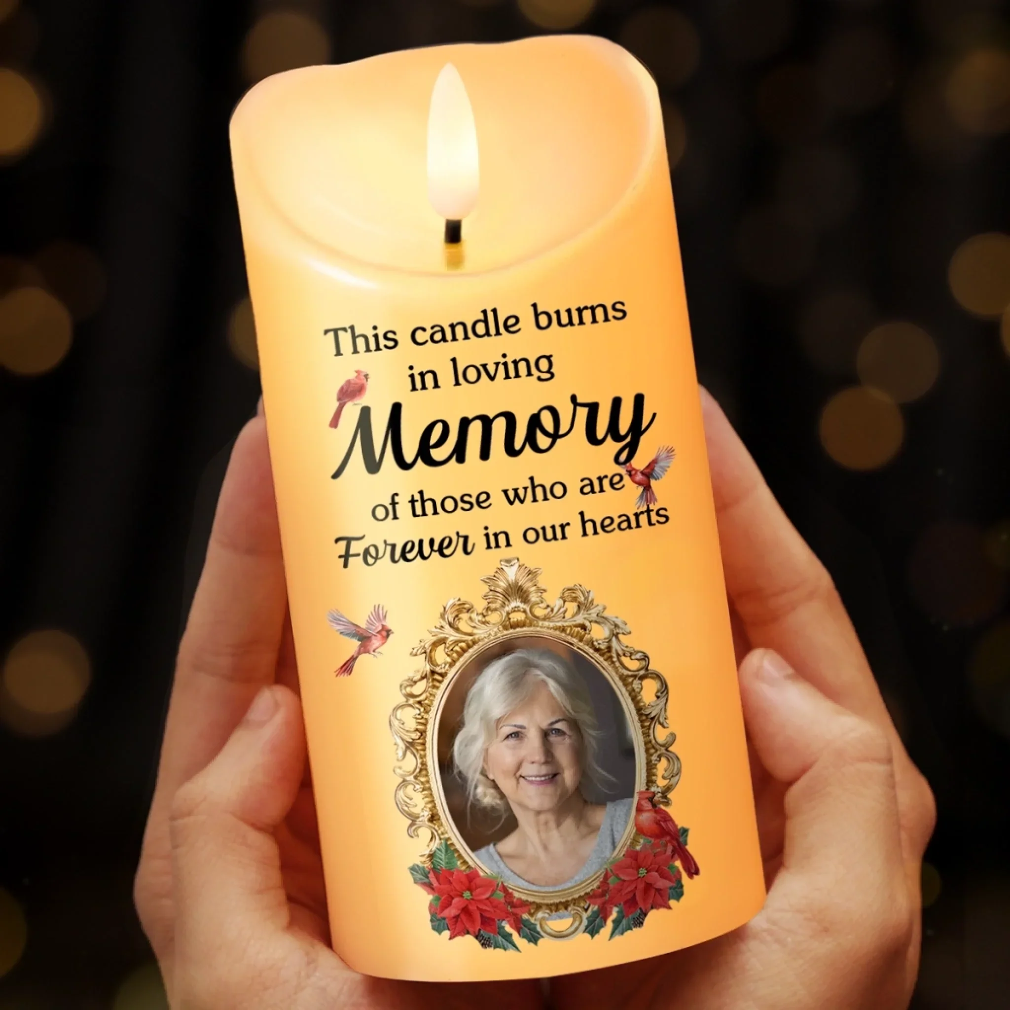 Custom Photo LED Candle - Personalized Christmas Memorial Sympathy Gifts For Loss Of Mom, Dad - Your Memory, My Endless Love - Robaser