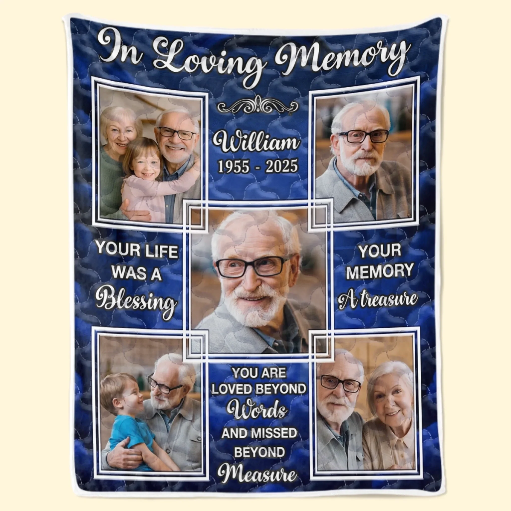 Custom Photo Blanket - Personalized Christmas Memorial Sympathy Gifts For Loss Of Mom, Dad - Love Holds Beyond The Years - Robaser