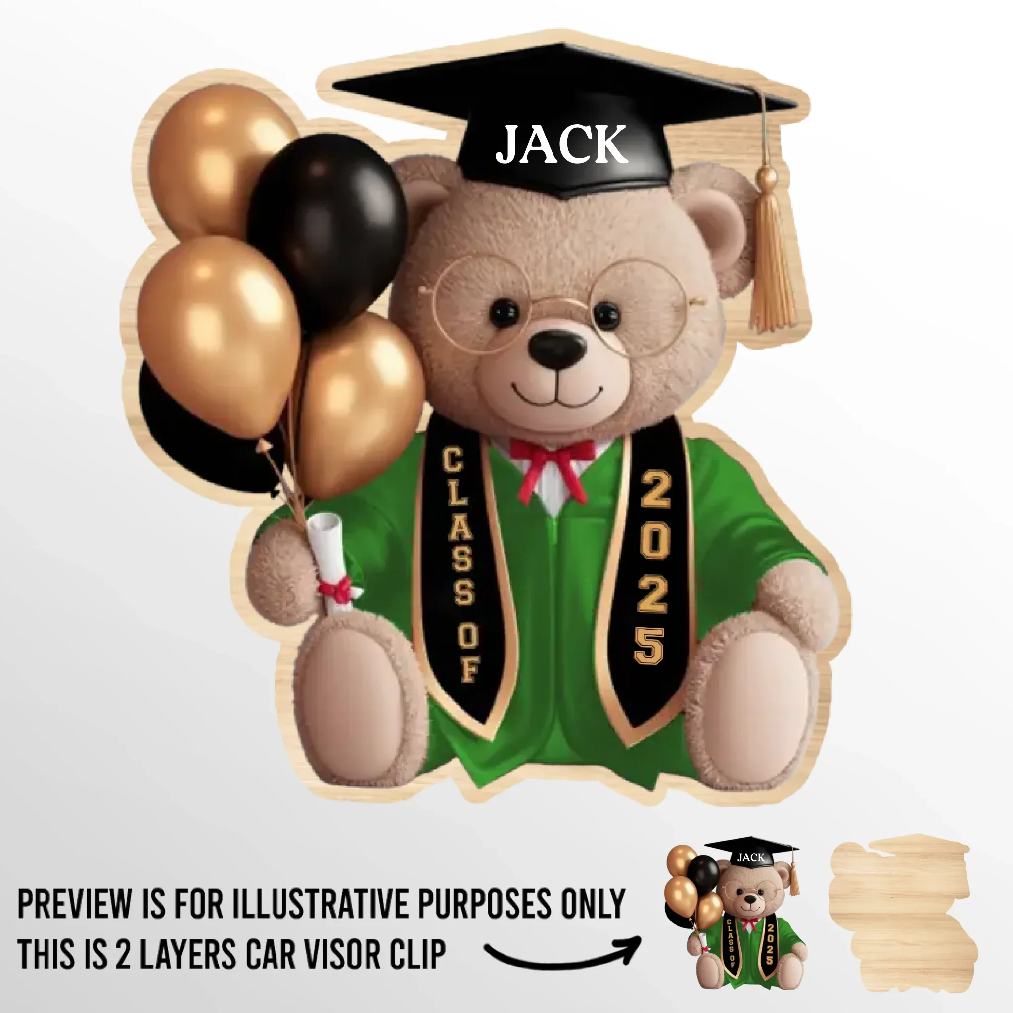 Proudly Graduated And Still Huggable - Family Personalized Custom Car Visor Clip - Graduation Gift For Family Members, Siblings, Brothers, Sisters - Robaser