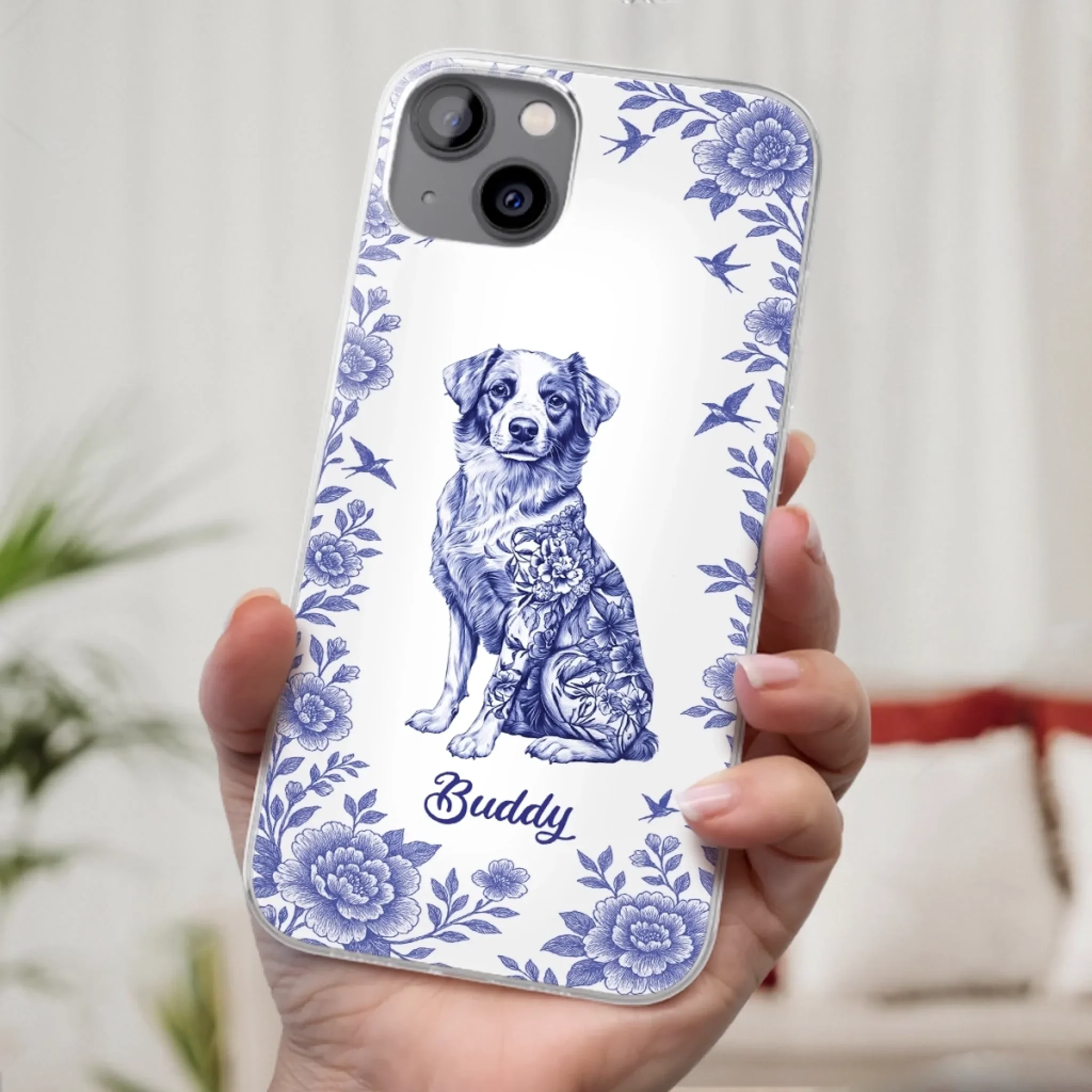 Elegance In Bloom, Love In Fur - Dog Personalized Custom Clear Phone Case - Gift For Pet Owners, Pet Lovers - Robaser