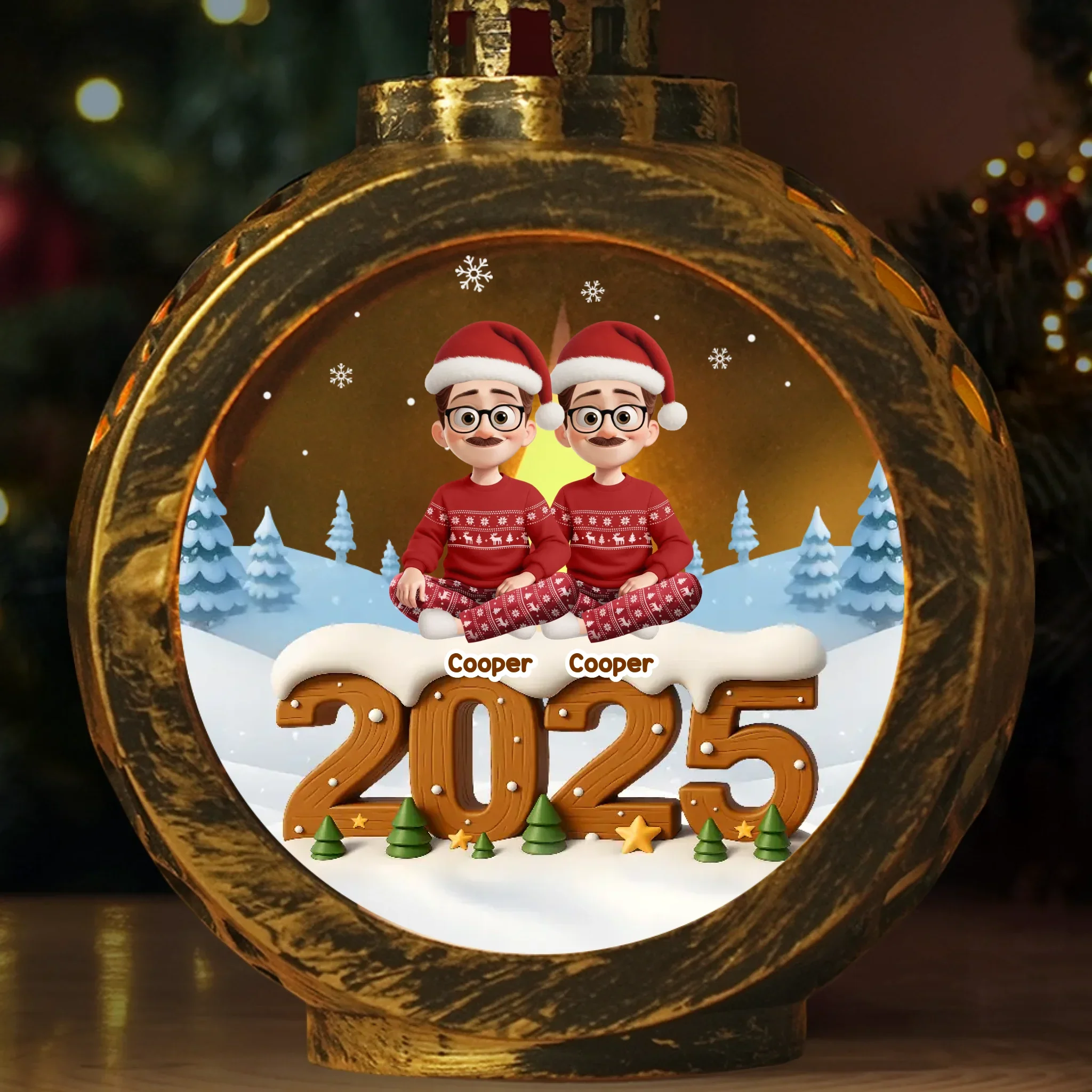 Custom Candlelight Lantern Ornament - Personalized Christmas Birthday Gifts For Mom, Dad, Brother, Sister, Kids - The Way We Belong - Robaser