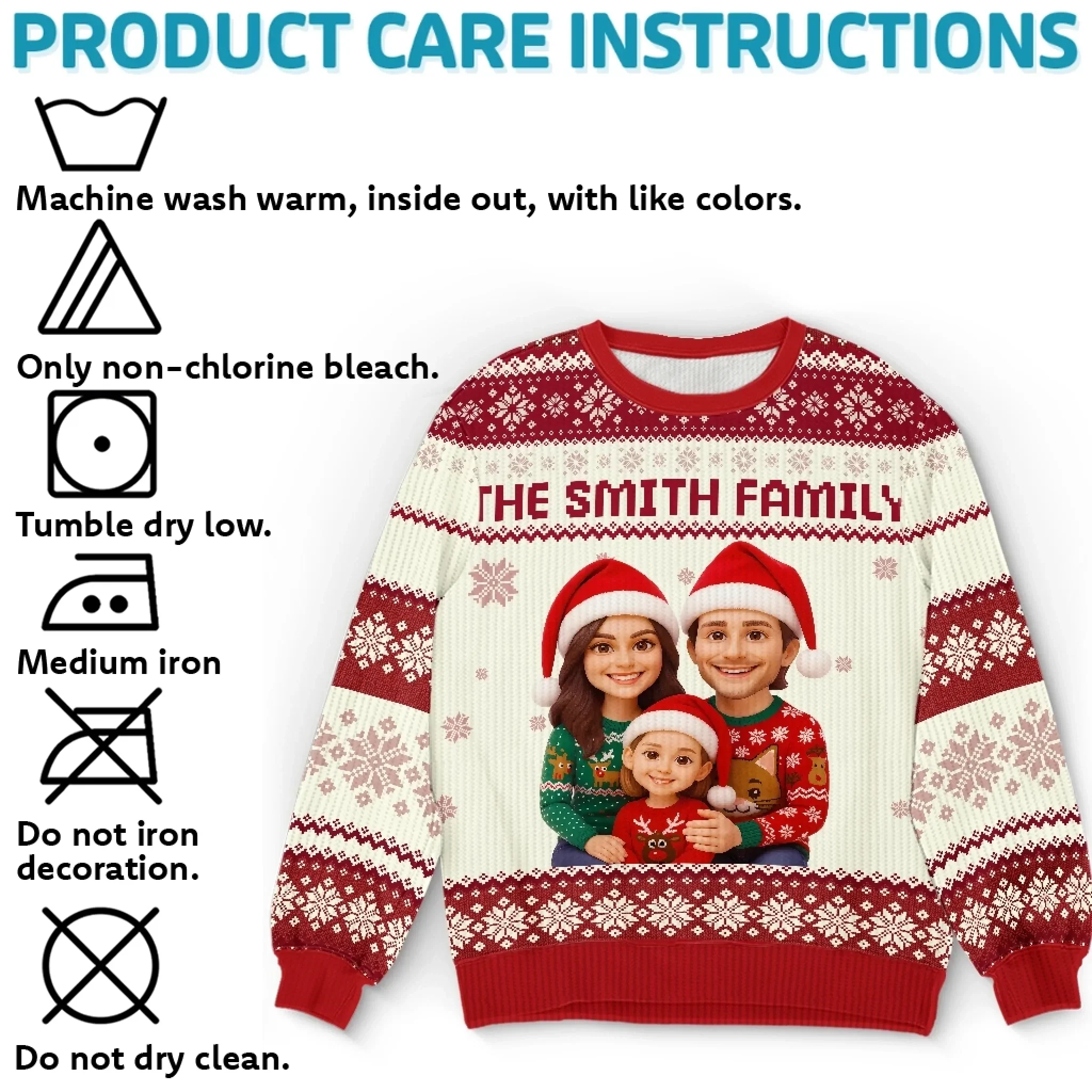 Custom Photo Unisex Ugly Sweatshirt - Personalized  Christmas Birthday Gifts For Mom, Dad, Brother, Sister, Kids - All Wrapped Up In Love - Robaser