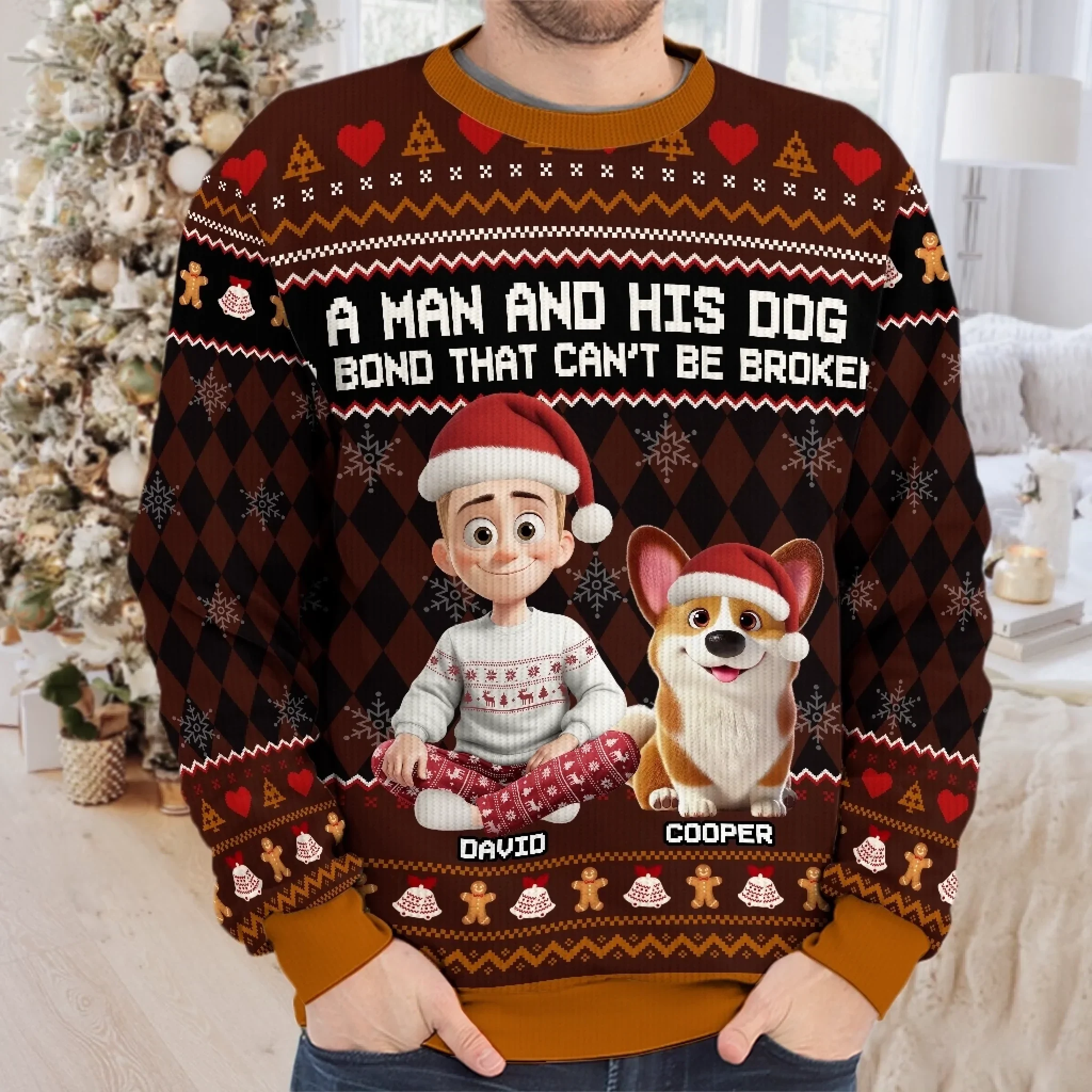 Custom Unisex Ugly Sweatshirt - Personalized  Christmas Birthday Gifts For Dog Lovers, Dog Dad And Mom - Some Heroes Have Fur - Robaser