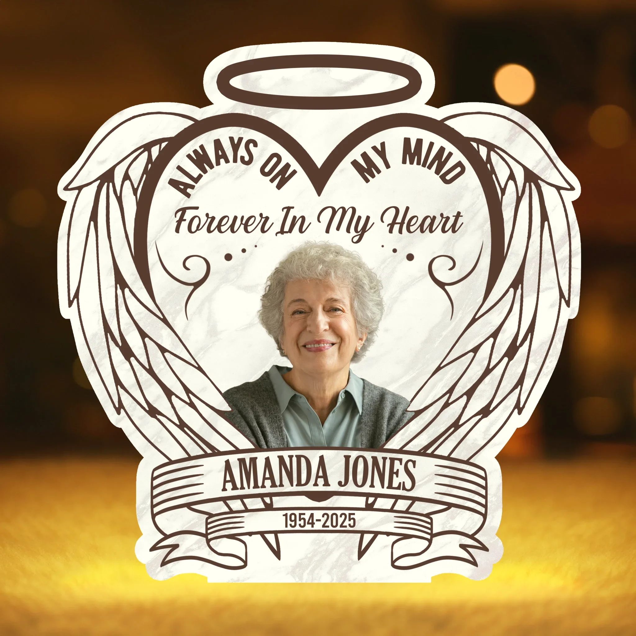 Custom Photo Shaped Light Box - Personalized Memorial Sympathy Gifts For Loss Of Mom, Dad - Your Light Will Always Shine In Our Hearts - Robaser