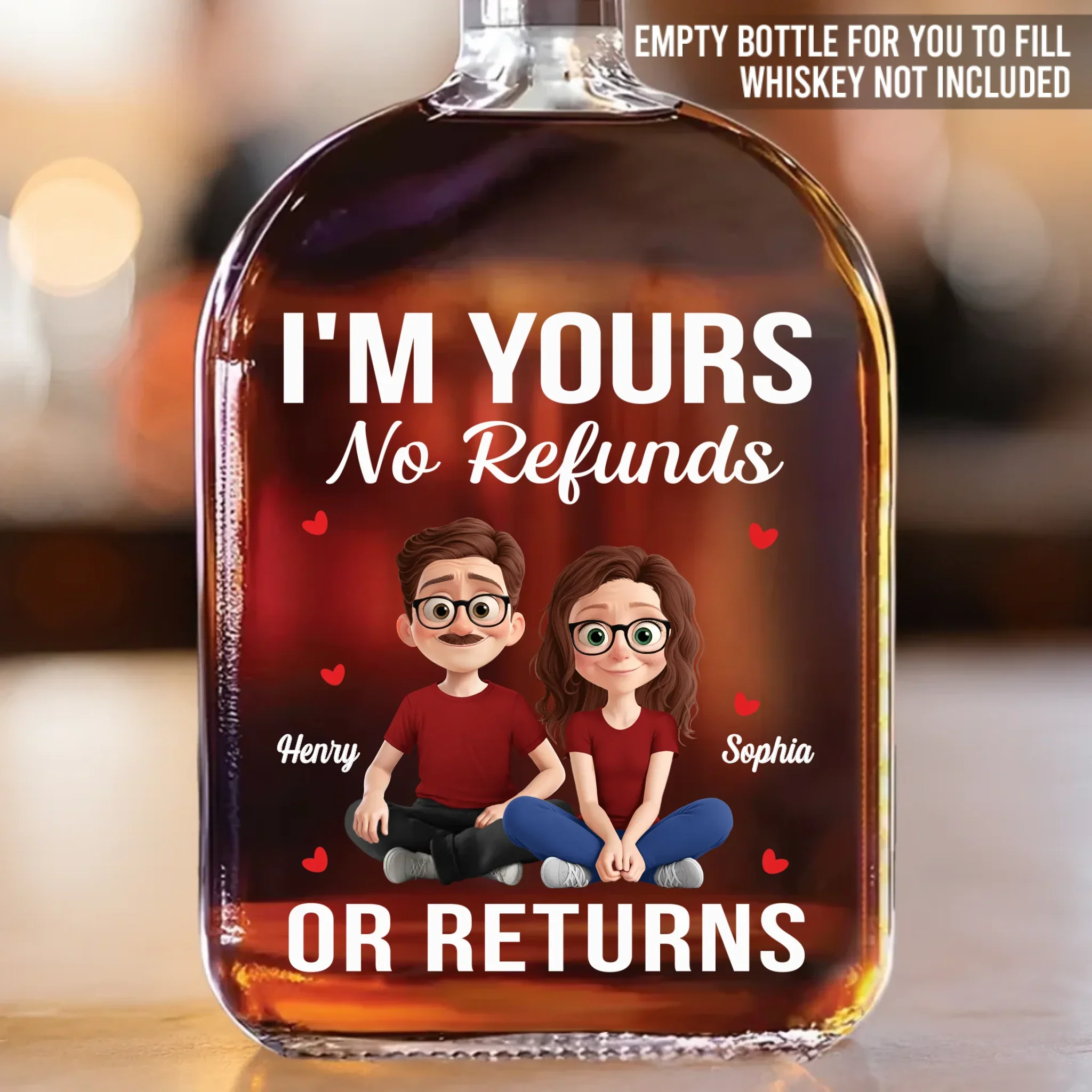 Custom Whiskey Bottle - Personalized Anniversary Christmas Wedding Gifts For Husband And Wife, Him And Her, Wine, Bourbon, Whiskey Lovers - You  re My Favorite Hobby - Robaser
