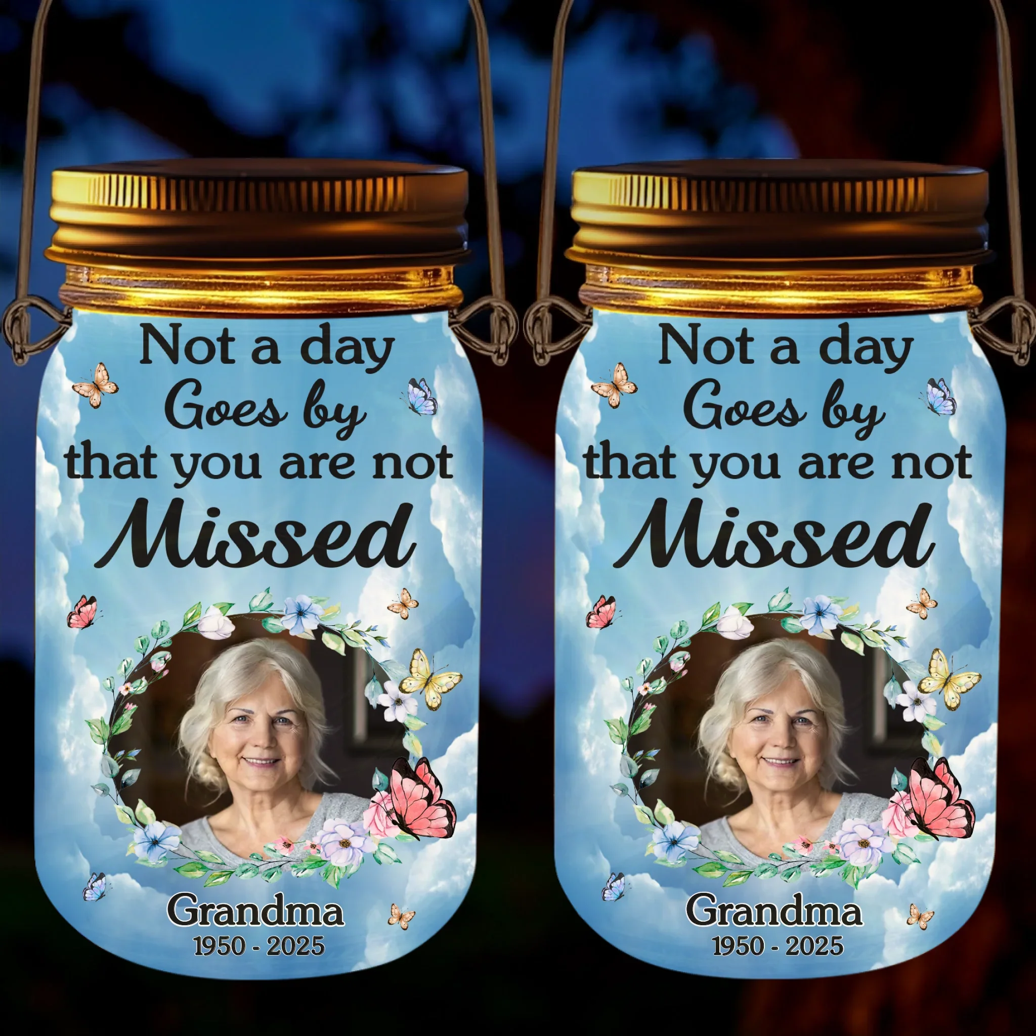 Custom Photo Your Light Still Shines - Memorial Personalized Custom Solar Jar Lantern - Sympathy Gift For Family Members - Robaser
