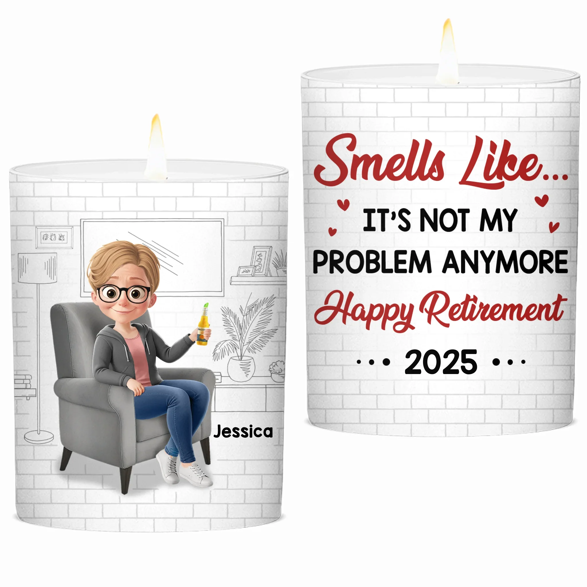 Custom Smokeless Scented Candle - Personalized Retirement Gifts For Women, Men - Off The Clock Life - Robaser