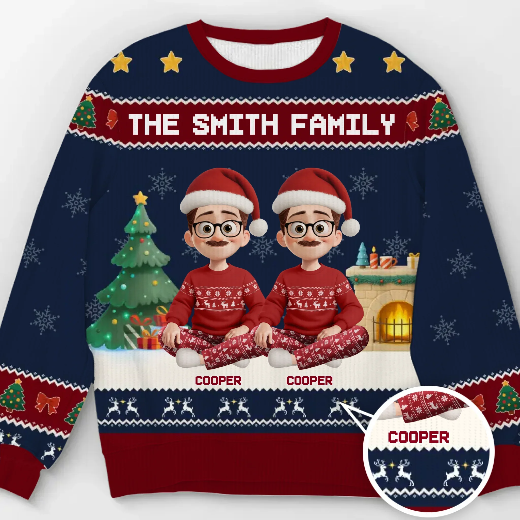 Custom Unisex Ugly Sweatshirt - Personalized  Christmas Birthday Gifts For Family, Dog Cat Lovers - All We Need For Christmas Is Family - Robaser