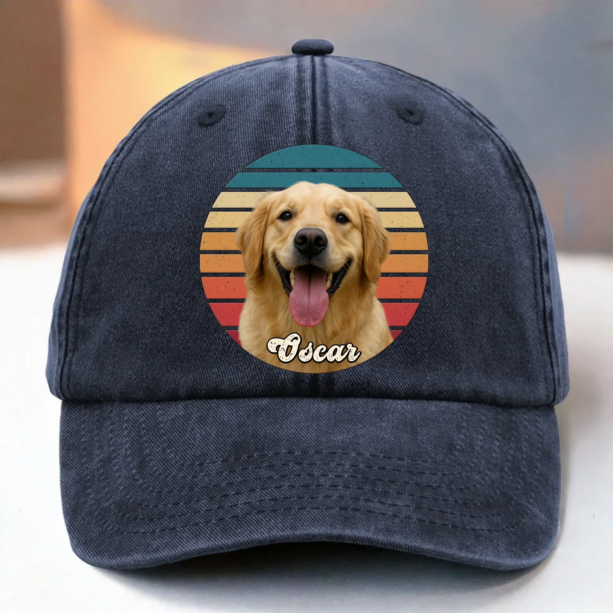 Custom Photo Vintage Washed Denim Baseball Cap - Personalized Birthday Gifts For Dog Cat Lovers, Dog Dad And Mom, Cat Owners - More Dogs, More Joy - Robaser