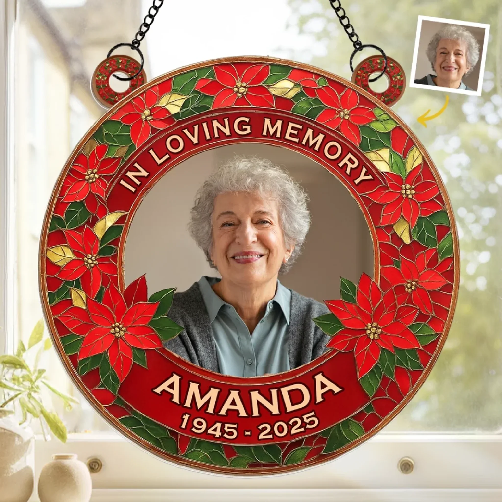 Custom Photo Until We Meet Again, We Hold You Close - Memorial Personalized Window Hanging Suncatcher Ornament - Sympathy Gift For Family Members - Robaser