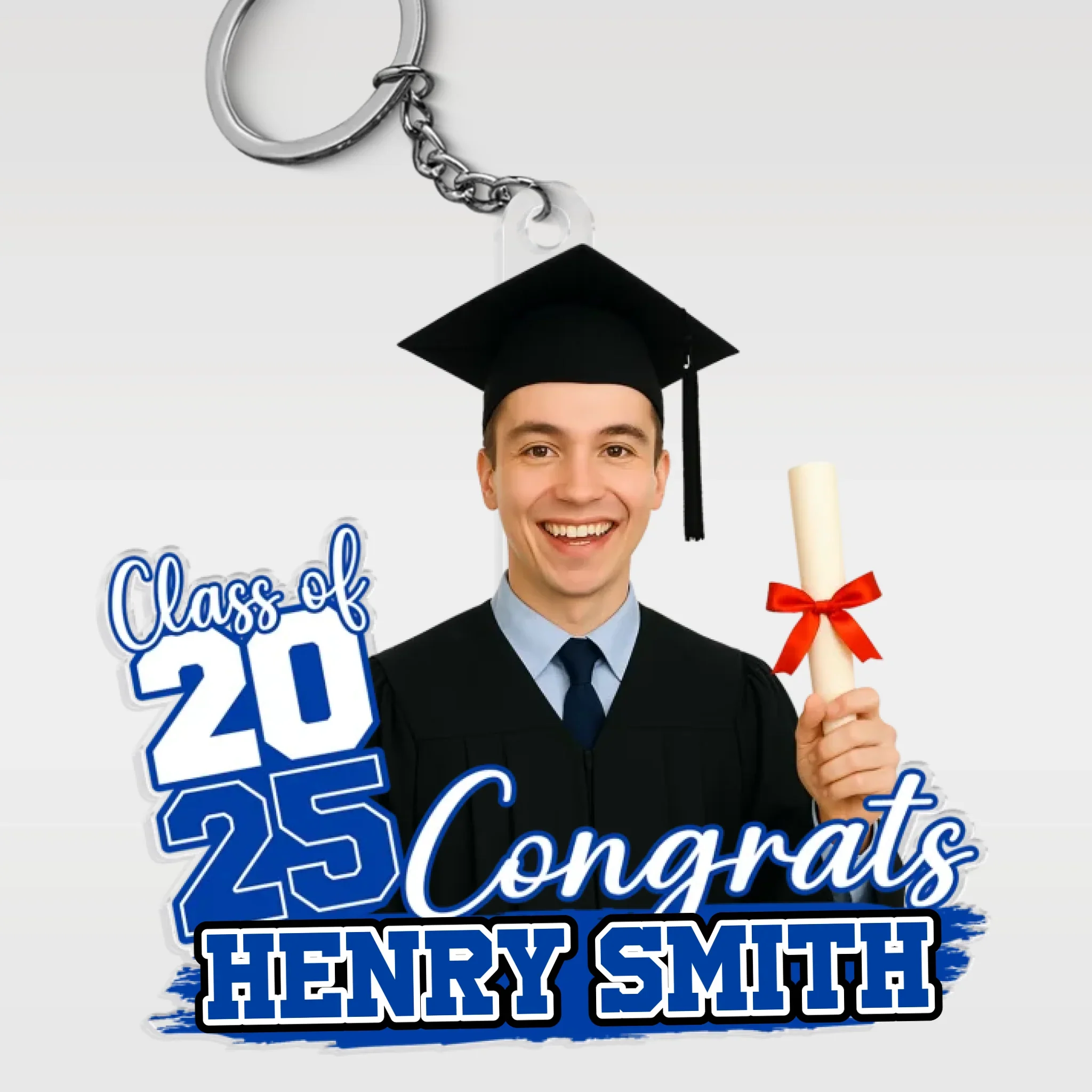 Custom Photo One Chapter Ends, Another Begins - Family Personalized Custom Shaped Acrylic Keychain - Graduation Gift For Family Members, Siblings, Brothers, Sisters - Robaser