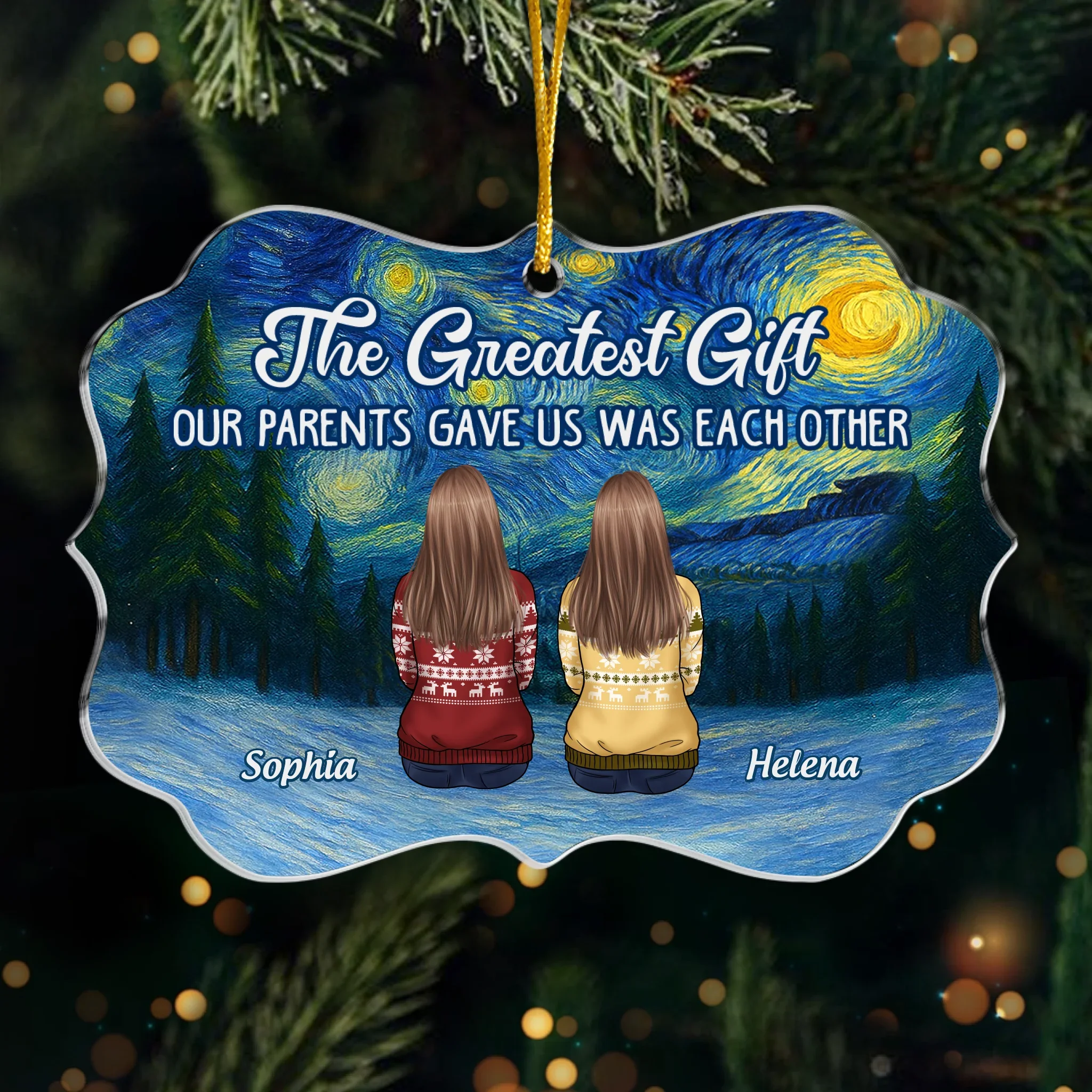 Custom Benelux Shaped Acrylic Ornament - Personalized Christmas Birthday Gifts For Brother, Sister - Family Forever - Robaser