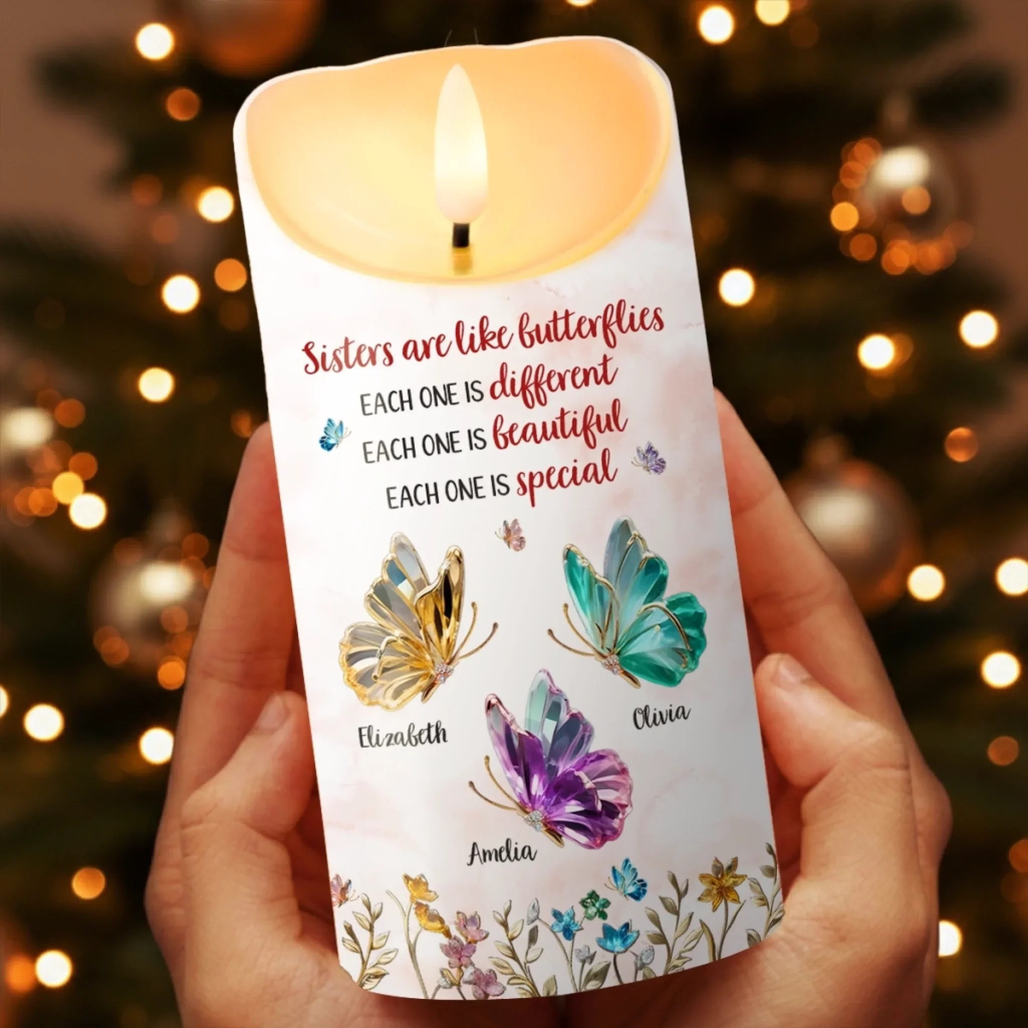 Custom LED Candle - Personalized Best Friend Christmas Birthday Gifts For Women, Besties, Sisters, BFF - My Calm Corner - Robaser