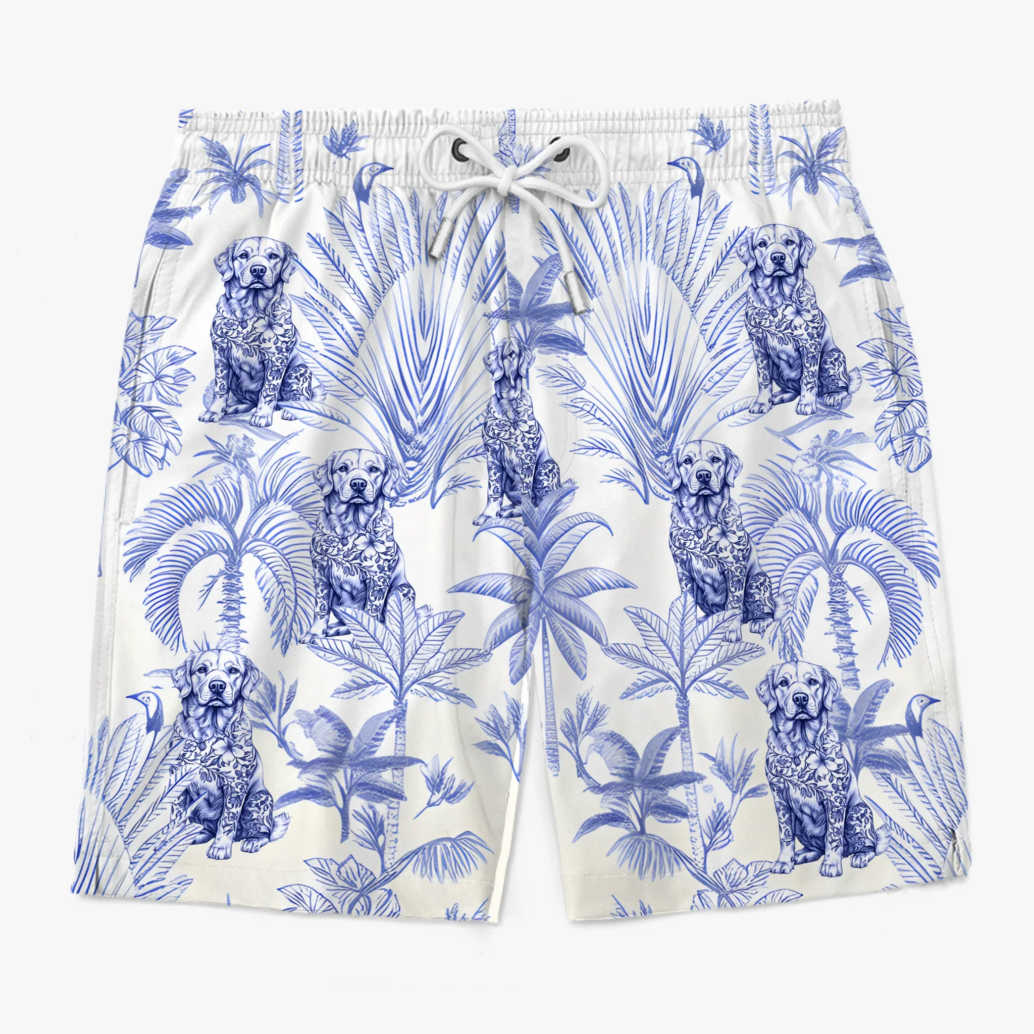 Stay Pawsitive, Stay Tropical - Dog Personalized Custom Tropical Hawaiian Aloha Men Beach Shorts - Summer Vacation Gift For Pet Owners, Pet Lovers - Robaser