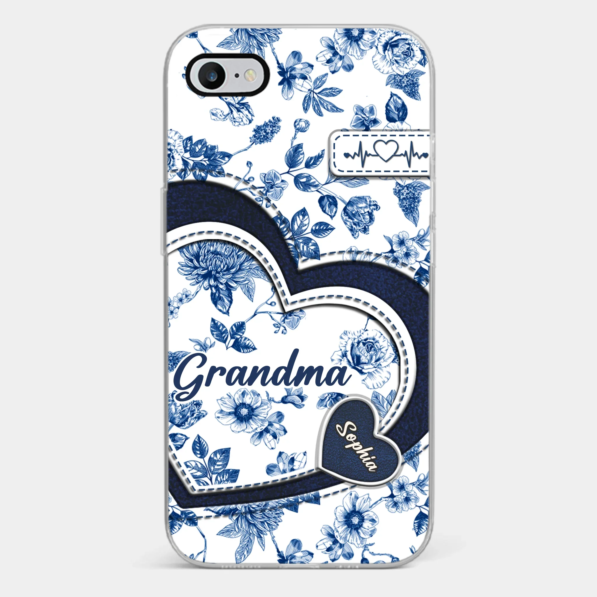 Custom 3D Inflated Effect Printed Clear Phone Case - Personalized Birthday Gifts For Mom, Grandma - Grandma Love Never Fades - Robaser