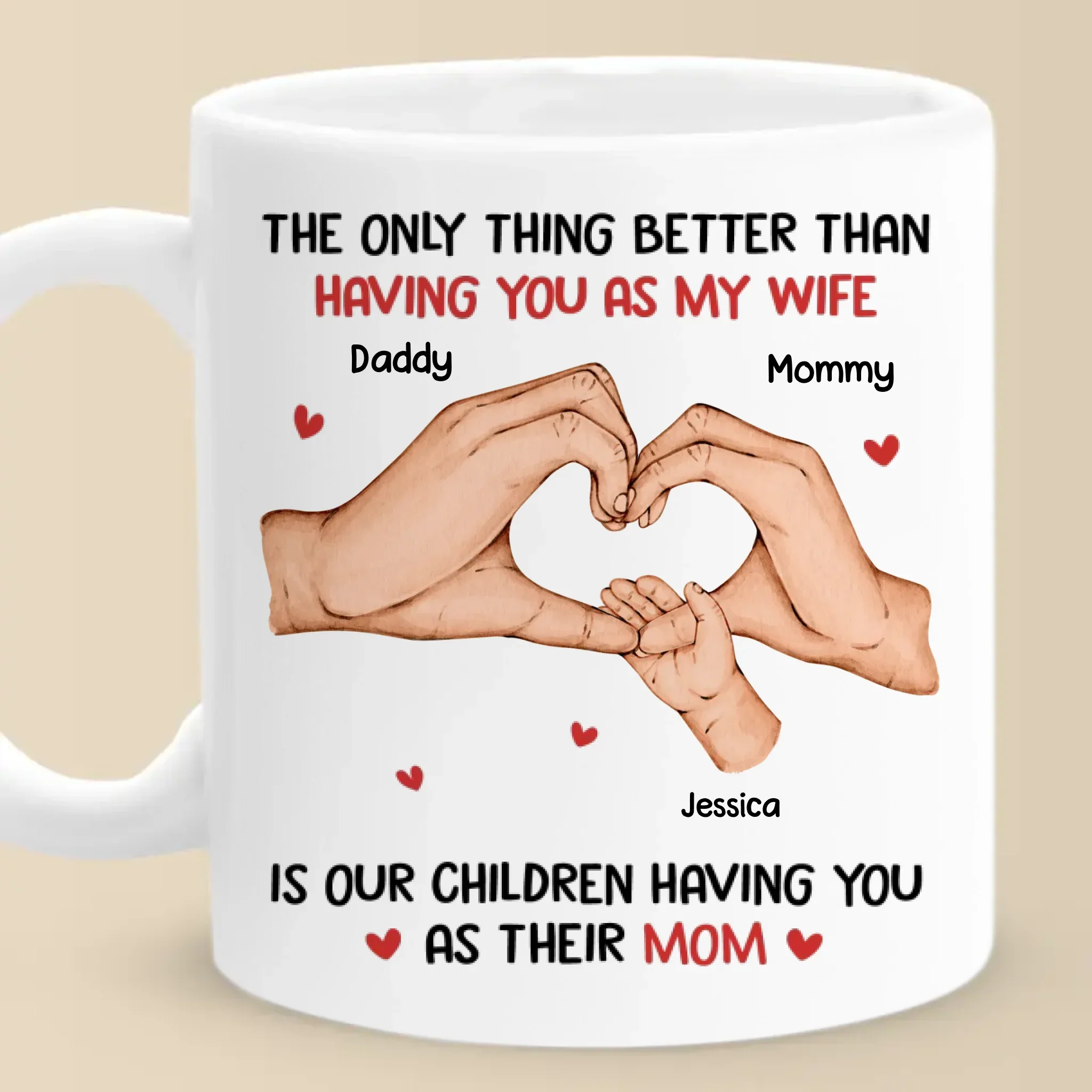 You  re Not Just My Love, You  re The Heart Of Our Family - Family Personalized Custom Mug - Mother's Day, Gift For Wife, Anniversary - Robaser
