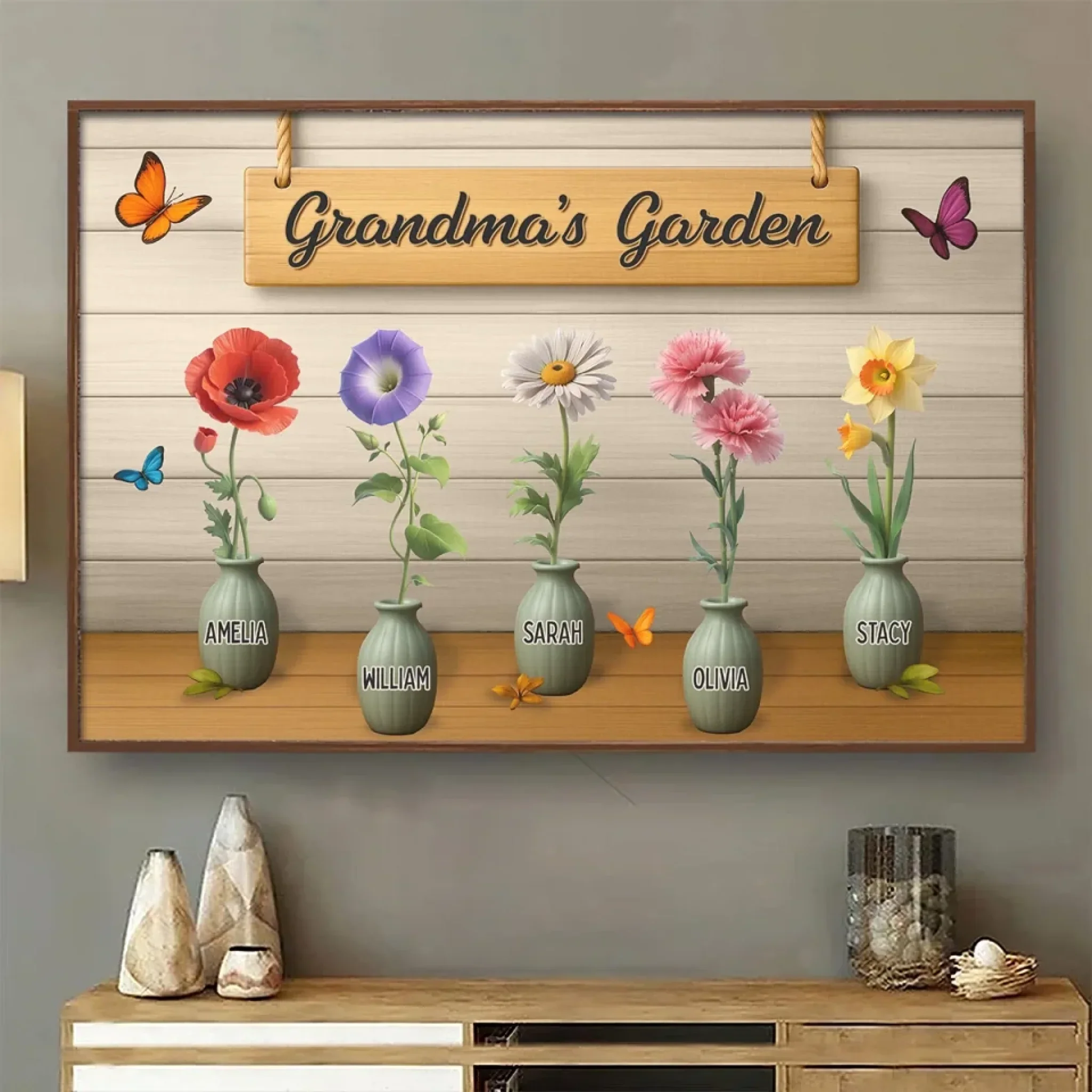 My Garden Of Joy - Family Personalized Custom Horizontal Poster - Mother's Day, Gift For Mom, Grandma - Robaser