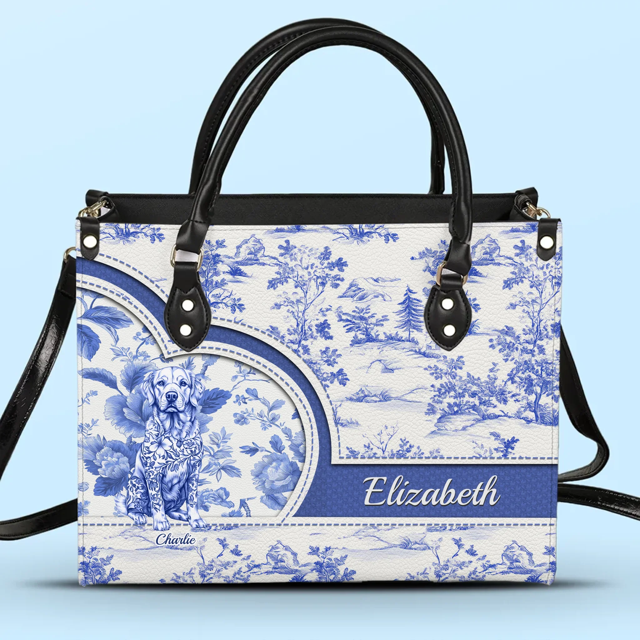 Custom Leather Handbag - Personalized Birthday  Gifts For Dog Lovers, Dog Dad And Mom - Chic Days, Pet Ways - Robaser